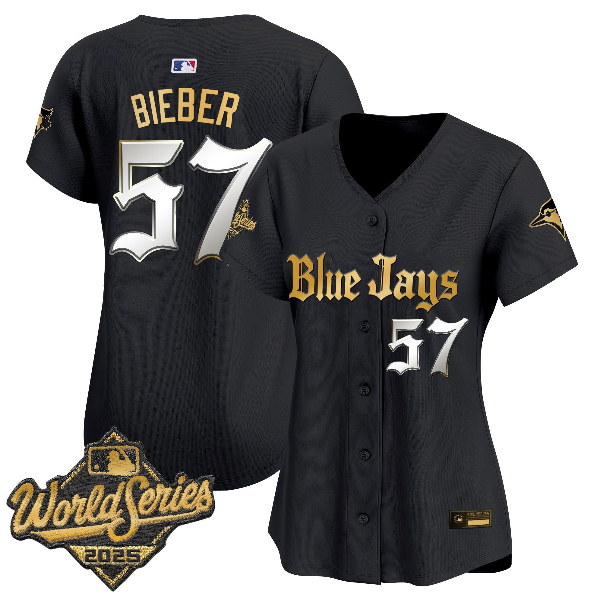 Women's Toronto Blue Jays 2025 World Series Vapor Premier Limited Jersey V2 - Gothic North Edition - All Stitched