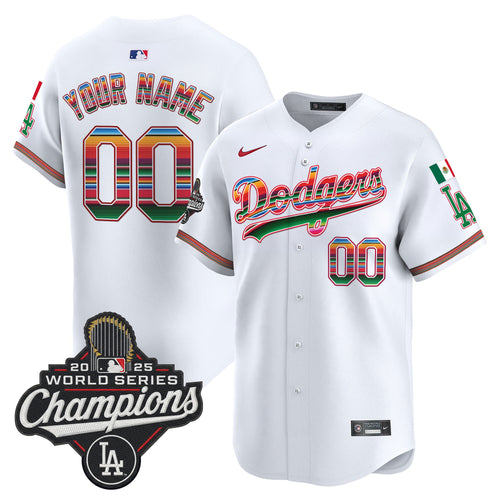 Dodgers Mexico 2025 World Series Champions Vapor Premier Limited Custom Jersey - All Stitched