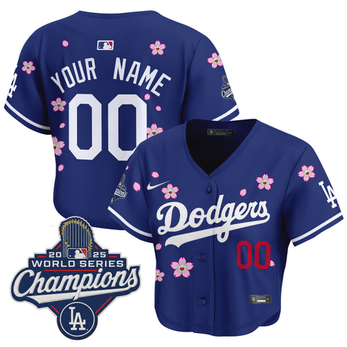 Dodgers 2025 World Series Champions x Tokyo Series Crop Top Baseball Custom Jersey - All Stitched