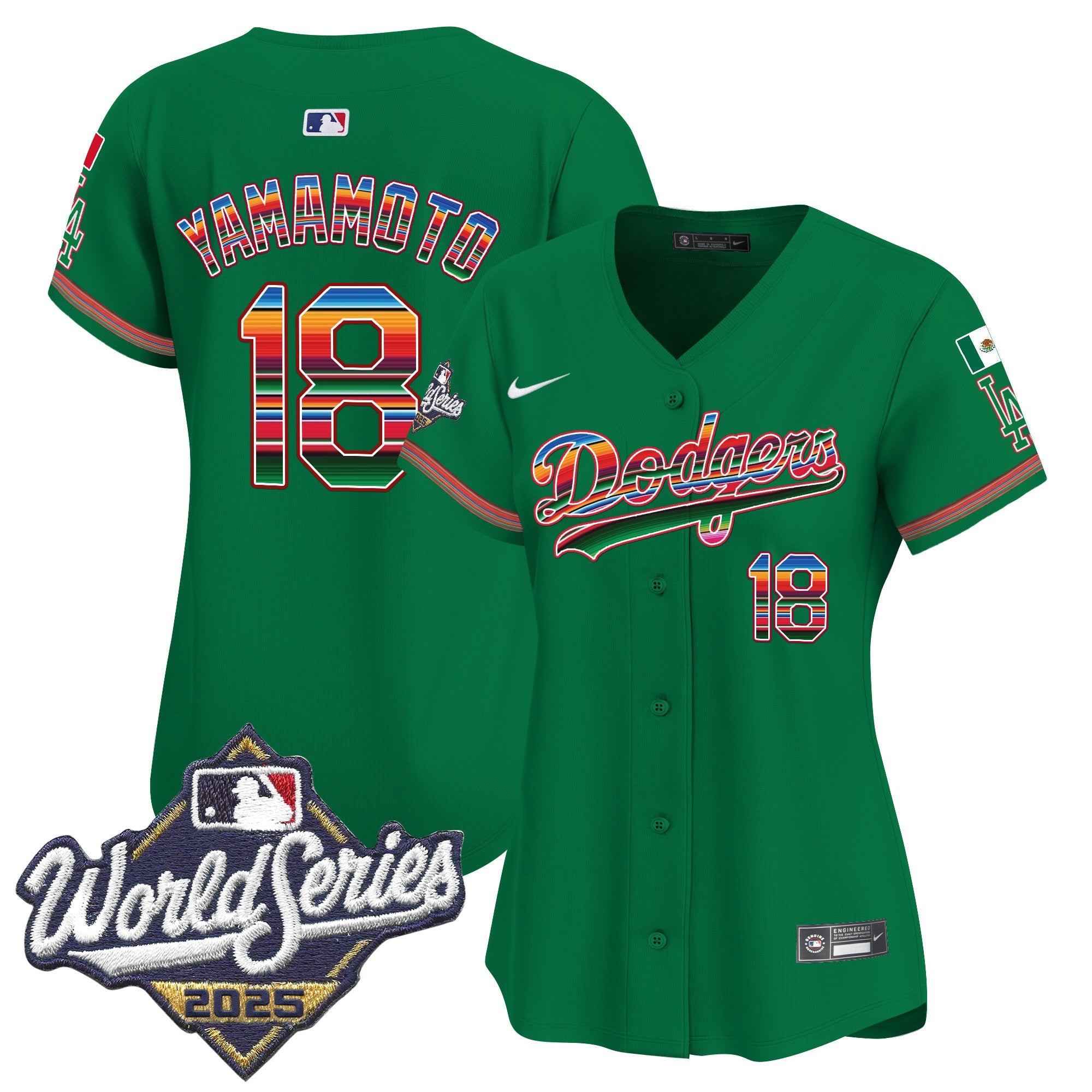 Women's Dodgers Mexico 2025 World Series Vapor Premier Limited Jersey - All Stitched
