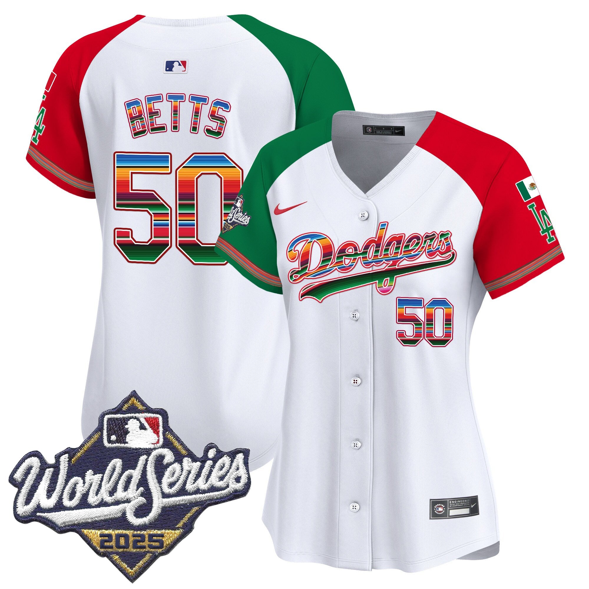 Women's Dodgers Mexico 2025 World Series Vapor Premier Limited Jersey - All Stitched