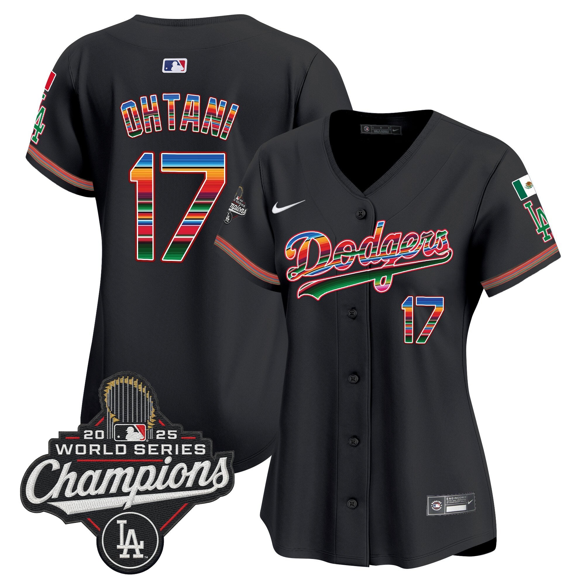Women's Dodgers Mexico 2025 World Series Champions Vapor Premier Limited Jersey - All Stitched