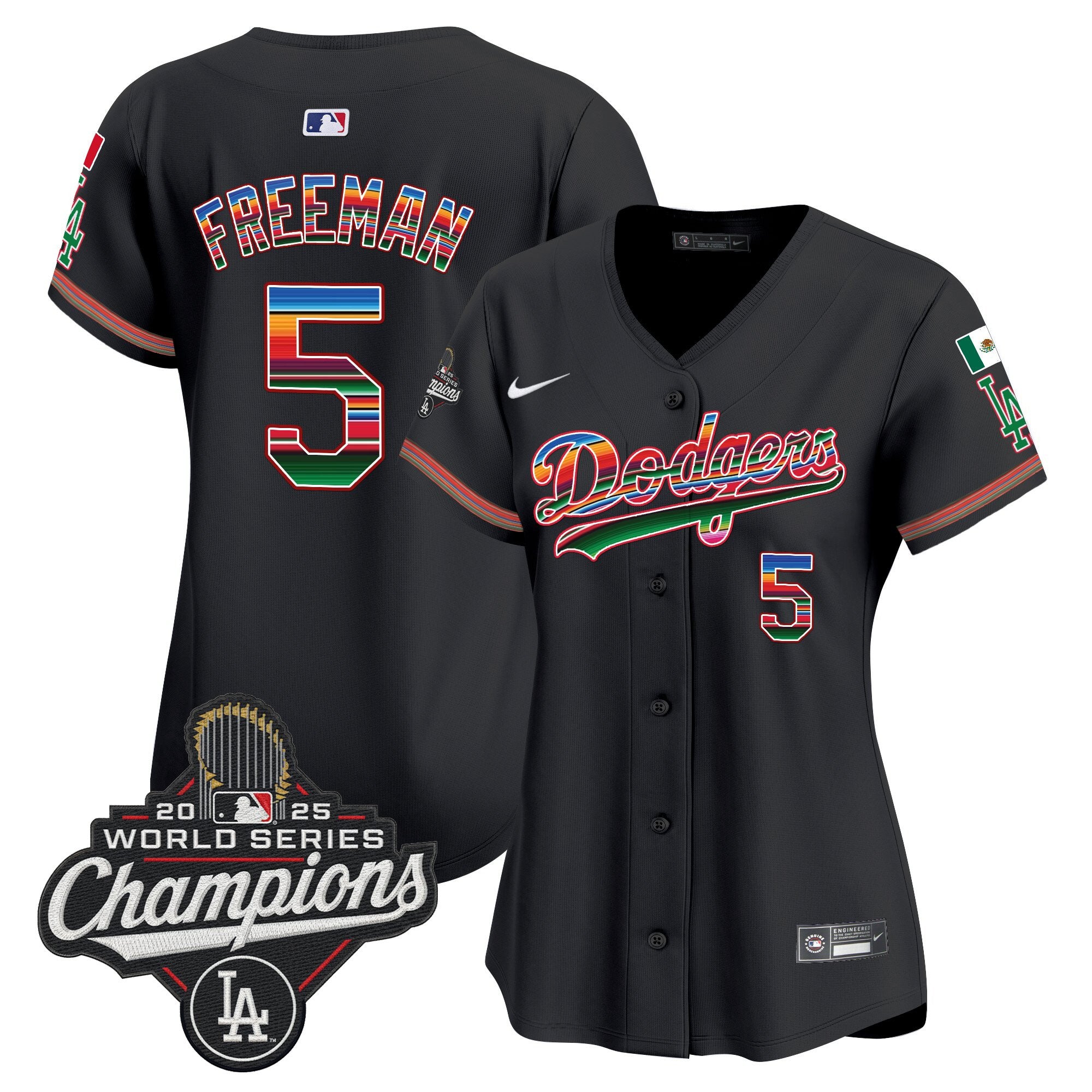 Women's Dodgers Mexico 2025 World Series Champions Vapor Premier Limited Jersey - All Stitched