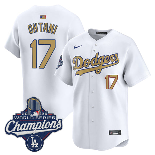 Dodgers 2025 World Series Champions Gold Vapor Premier Limited Jersey - All Stitched