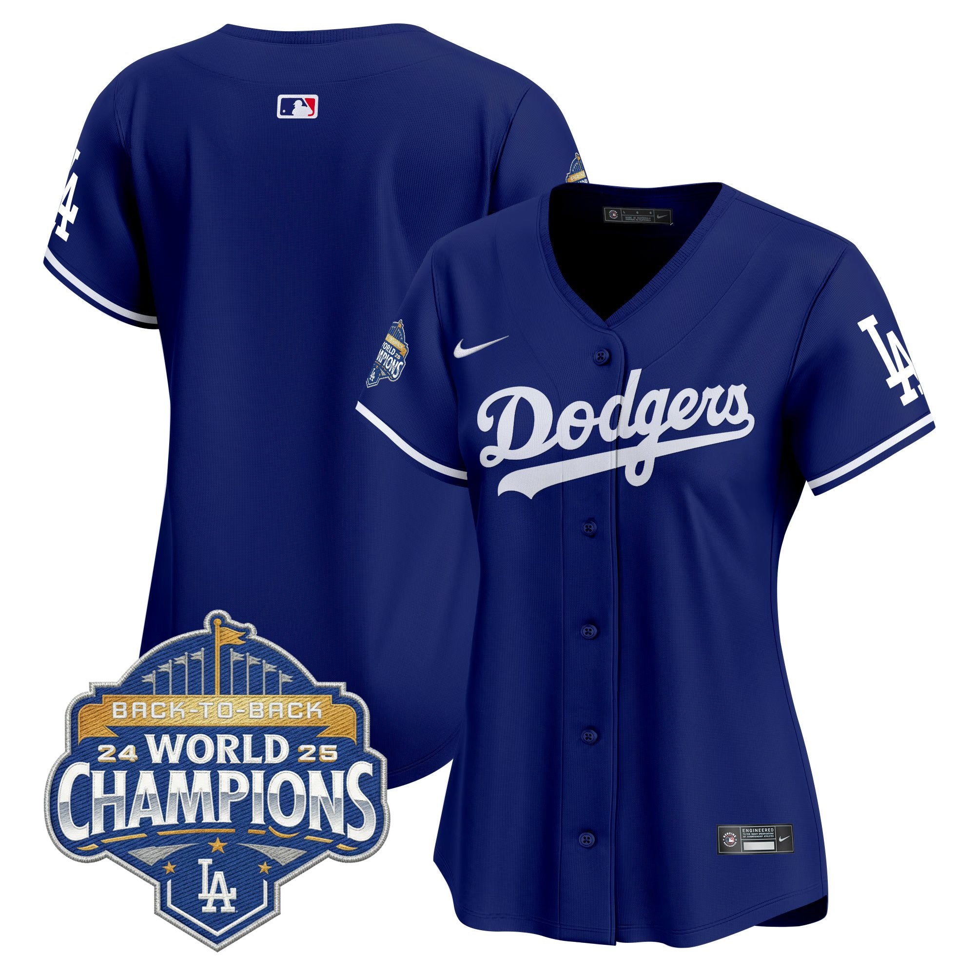 Women's Dodgers 2025 Back-To-Back Champions Vapor Premier Limited Jersey - All Stitched