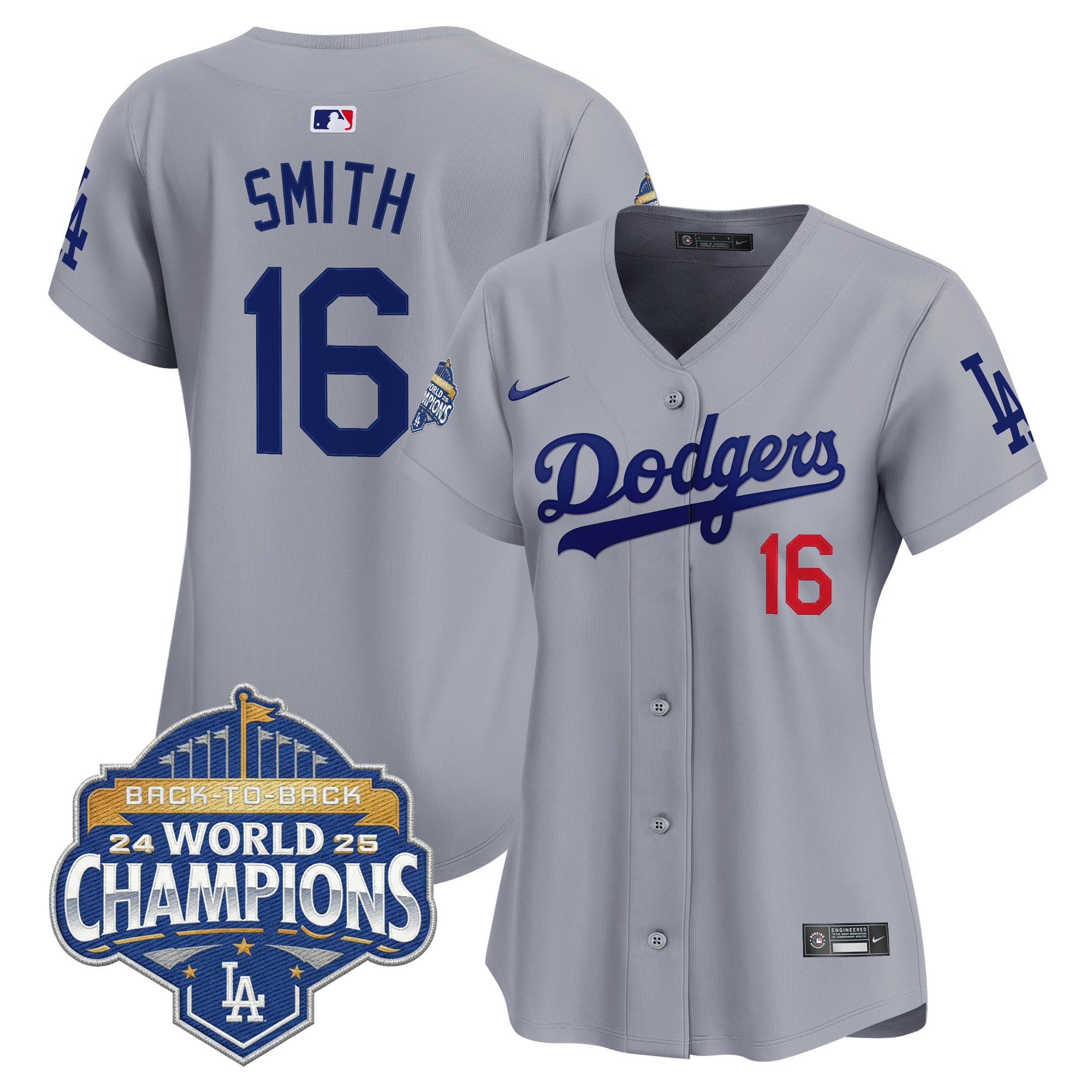 Women's Dodgers 2025 Back-To-Back Champions Vapor Premier Limited Jersey - All Stitched