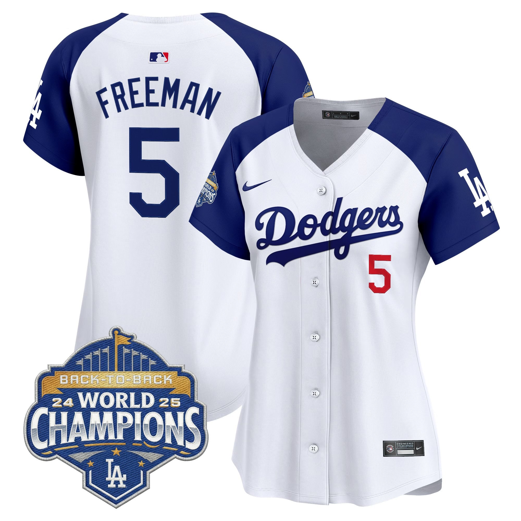 Women's Dodgers 2025 Back-To-Back Champions Vapor Premier Limited Jersey - All Stitched