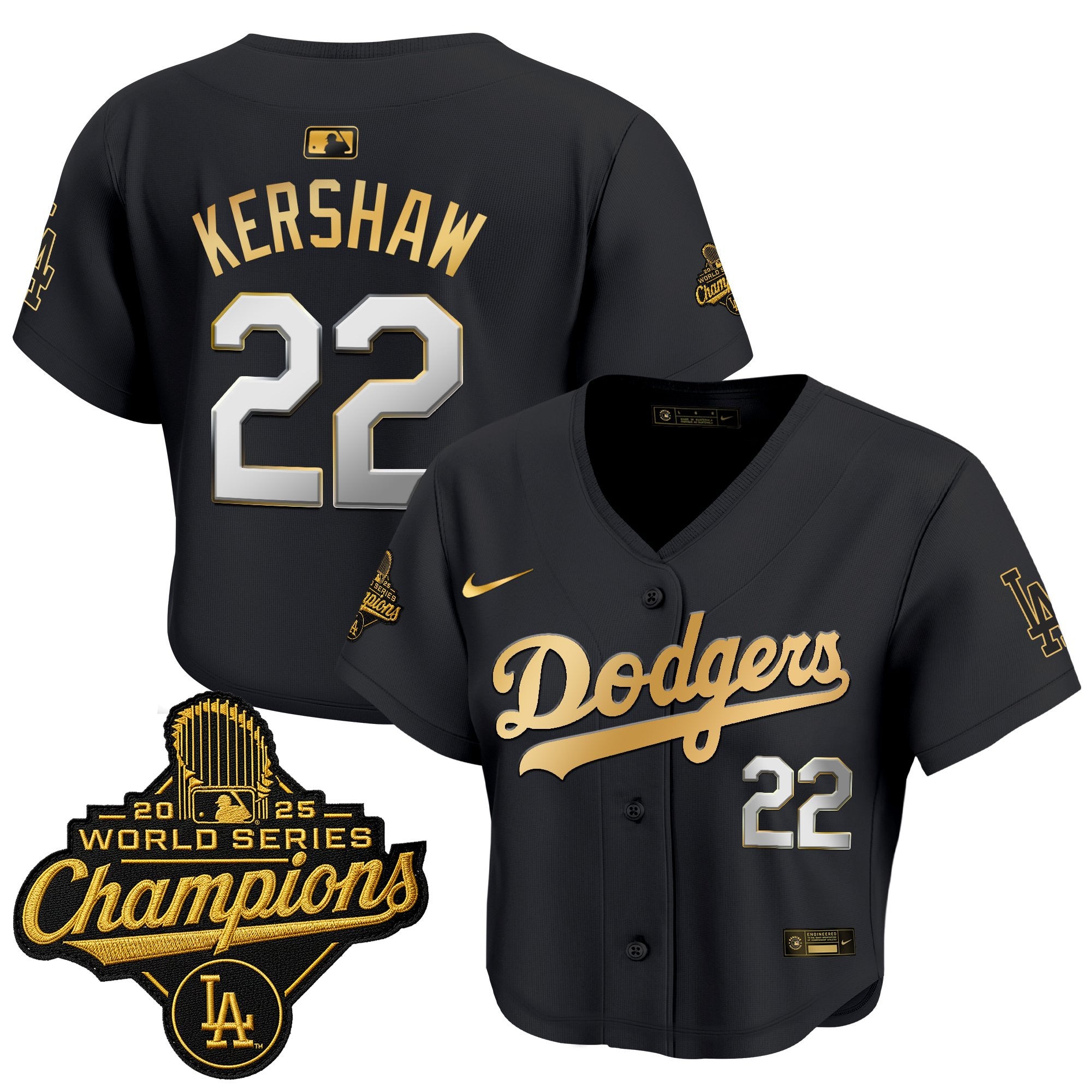 Women's Dodgers 2025 World Series Champions Crop Top Baseball Jersey - All Stitched