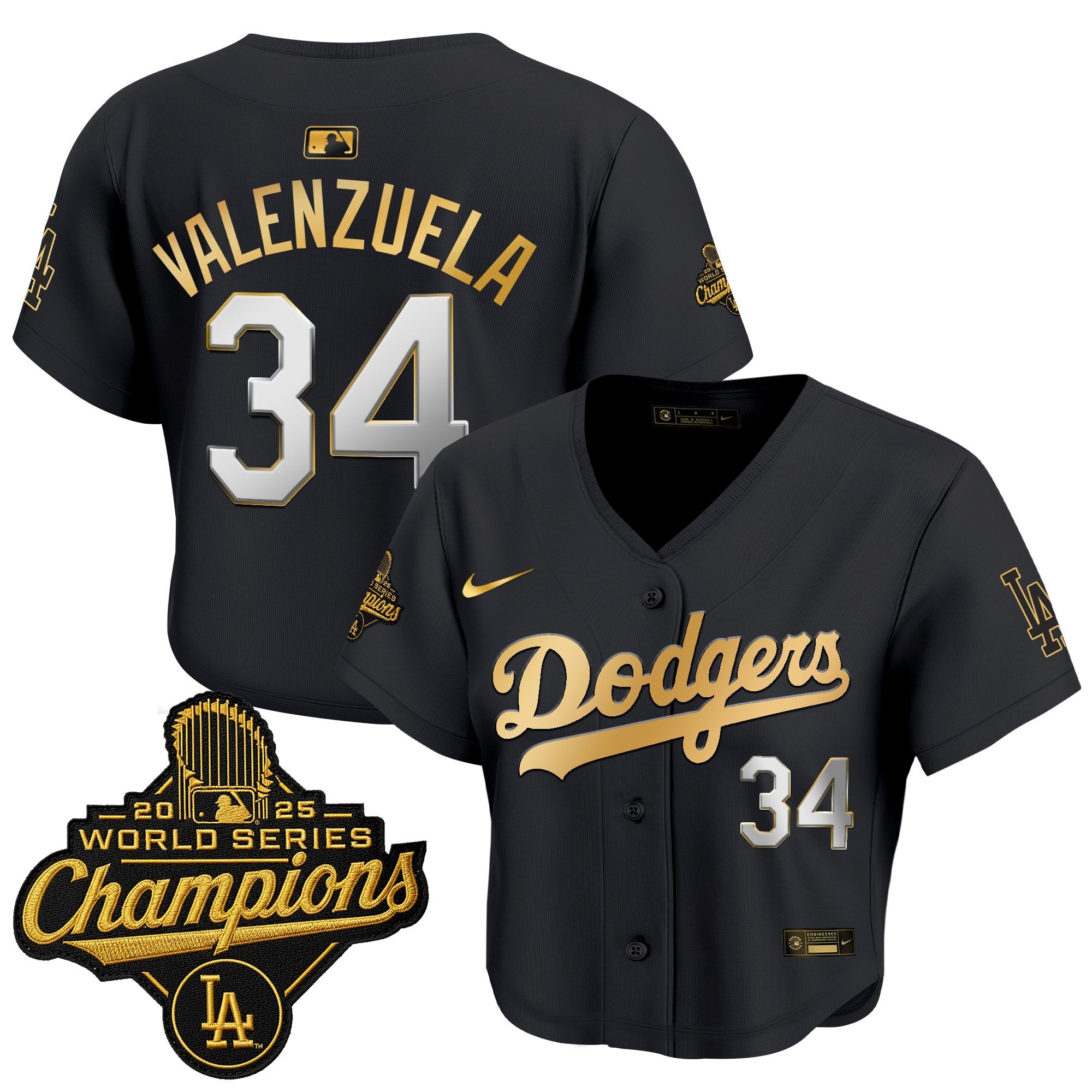 Women's Dodgers 2025 World Series Champions Crop Top Baseball Jersey - All Stitched