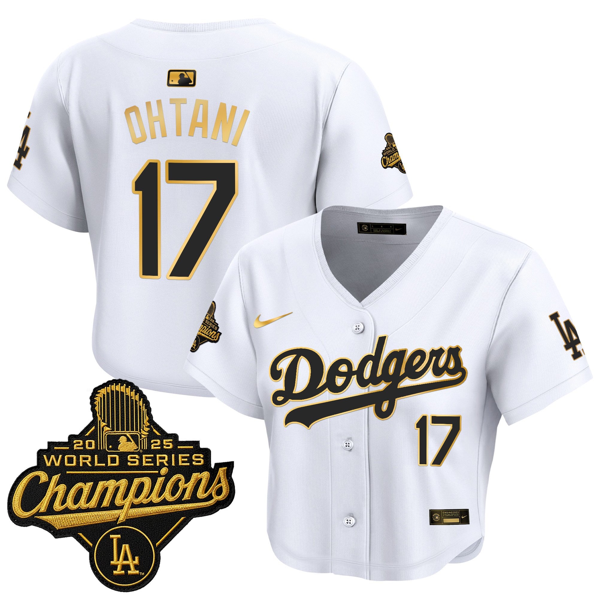 Women's Dodgers 2025 World Series Champions Crop Top Baseball Jersey - All Stitched