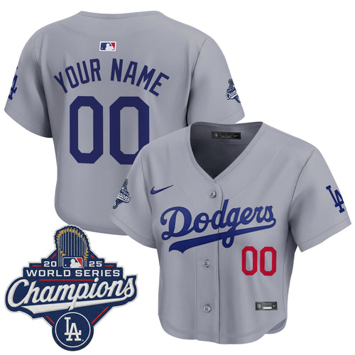 Dodgers 2025 World Series Champions Crop Top Baseball Custom Jersey - All Stitched