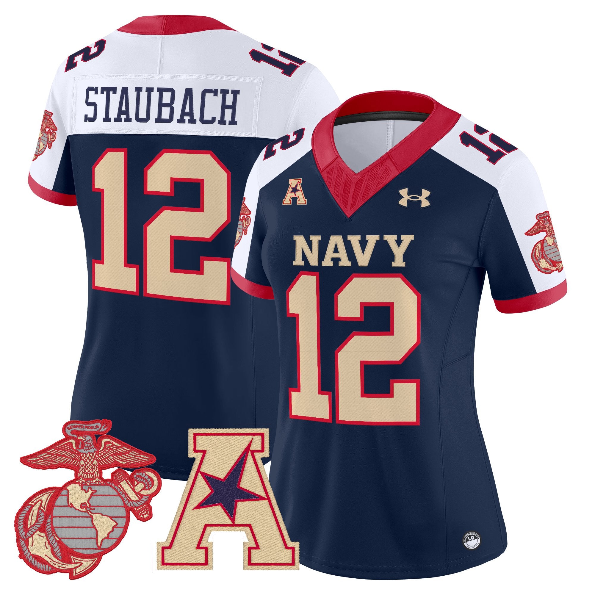 Women's Navy Midshipmen Vapor USMC Premier Jersey - All Stitched