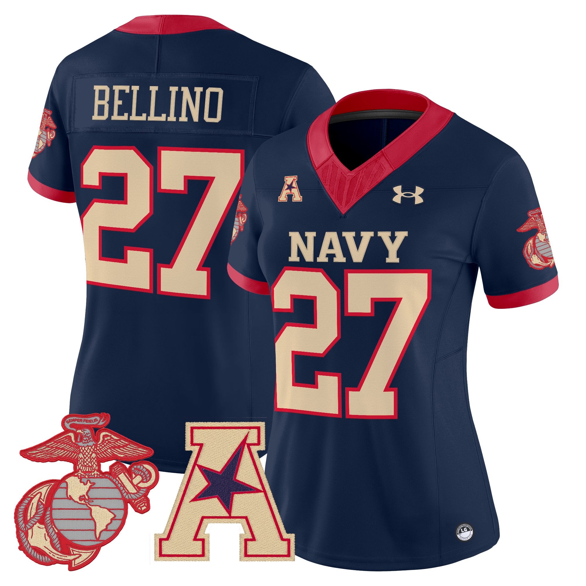 Women's Navy Midshipmen Vapor USMC Premier Jersey - All Stitched