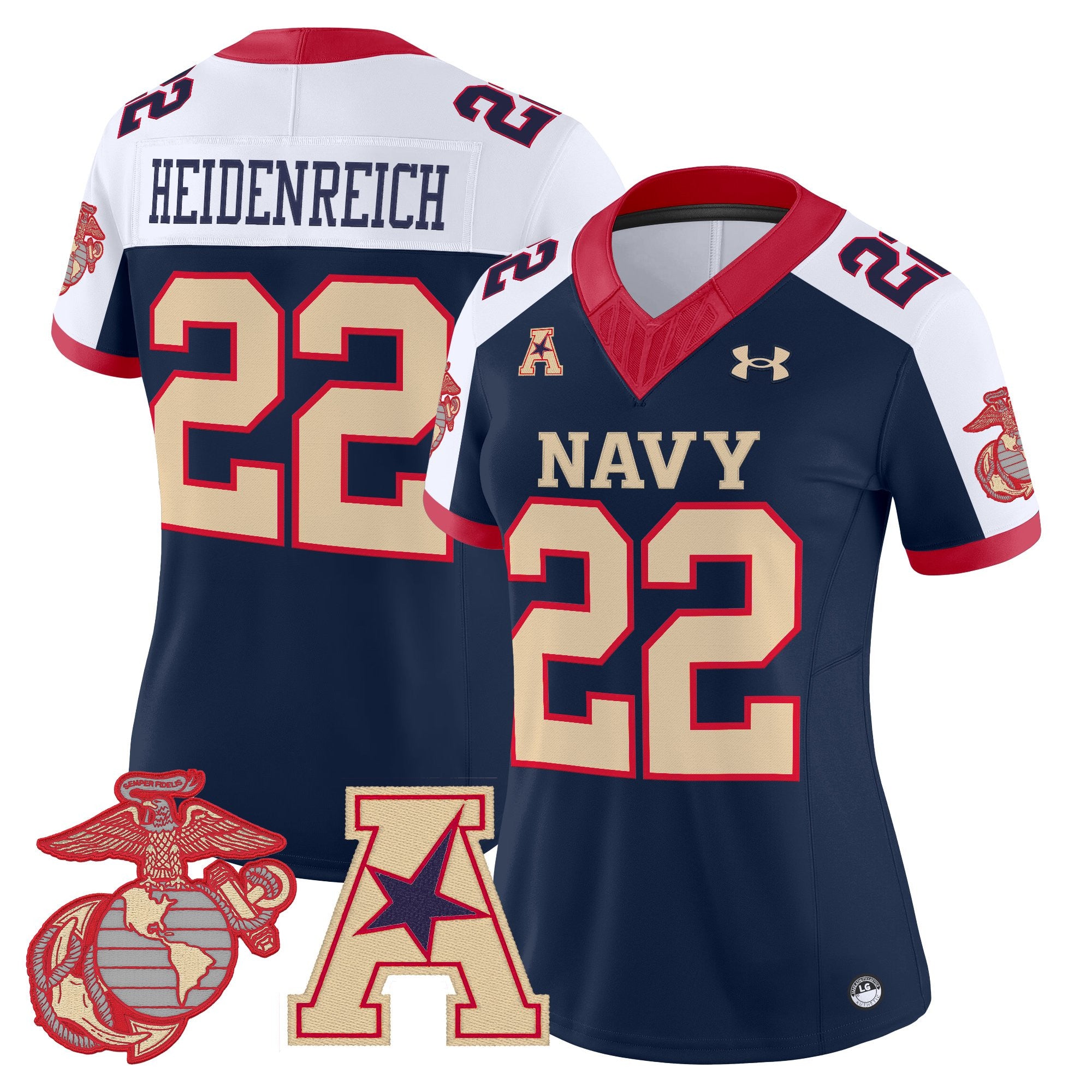 Women's Navy Midshipmen Vapor USMC Premier Jersey - All Stitched