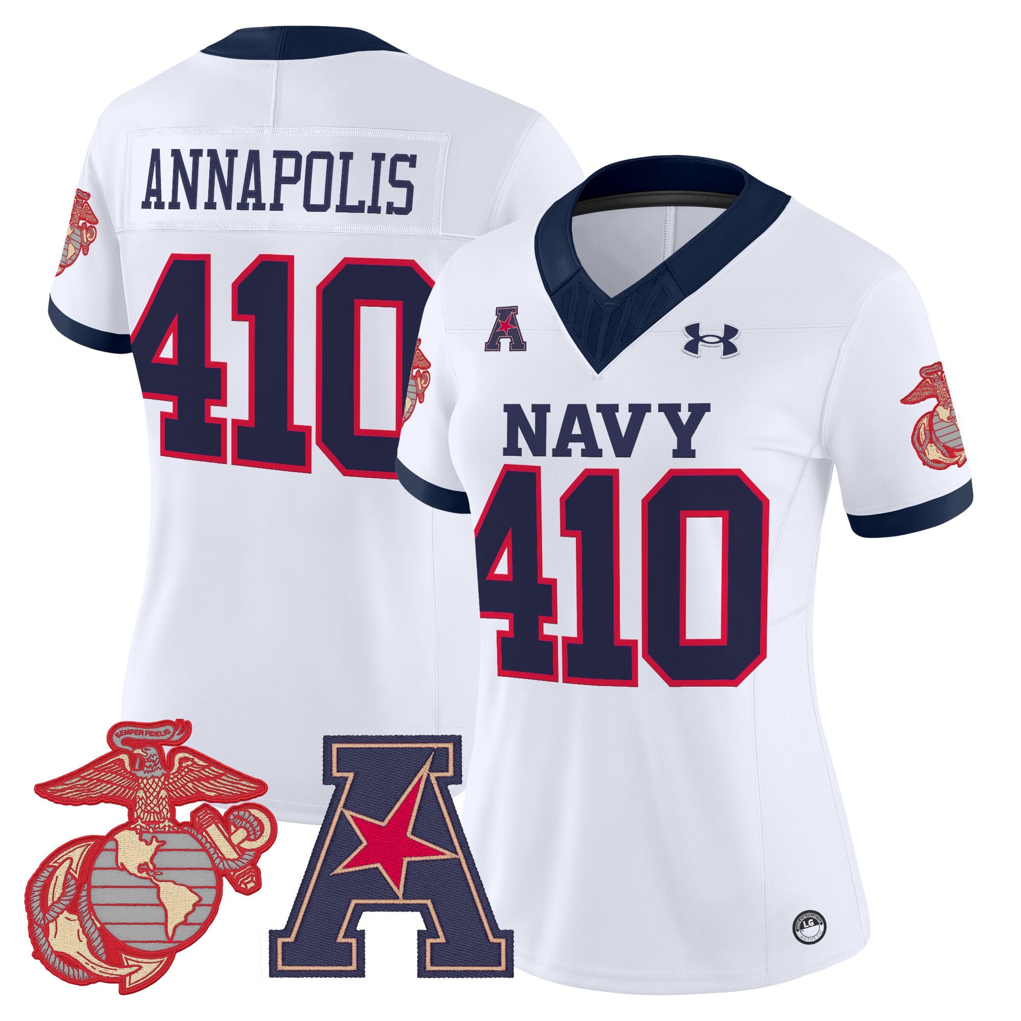 Women's Navy Midshipmen Vapor USMC Premier Jersey - All Stitched