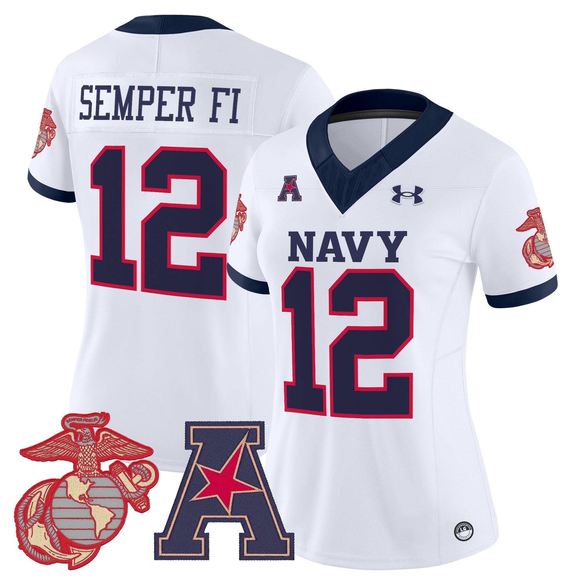 Women's Navy Midshipmen Vapor USMC Premier Jersey - All Stitched