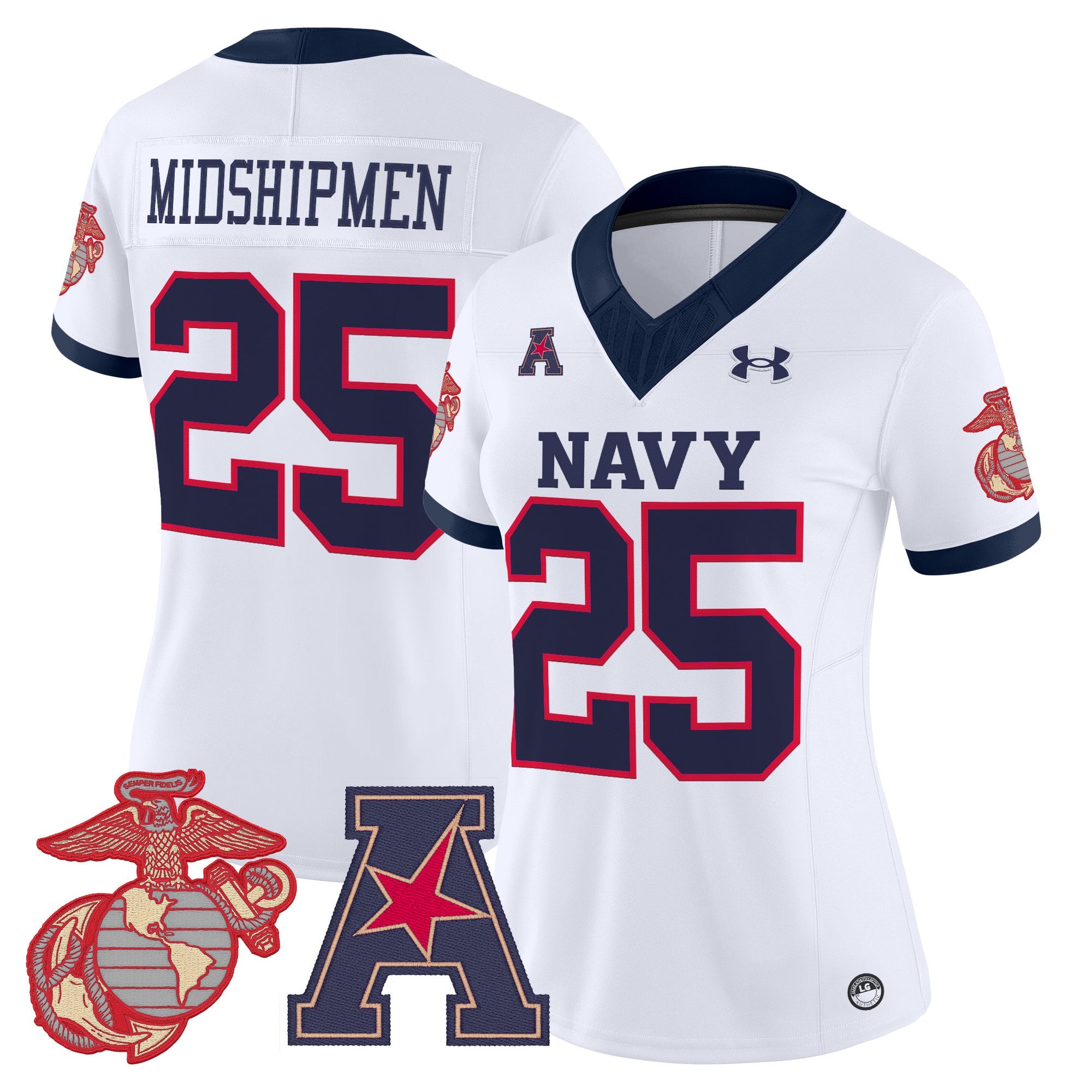 Women's Navy Midshipmen Vapor USMC Premier Jersey - All Stitched