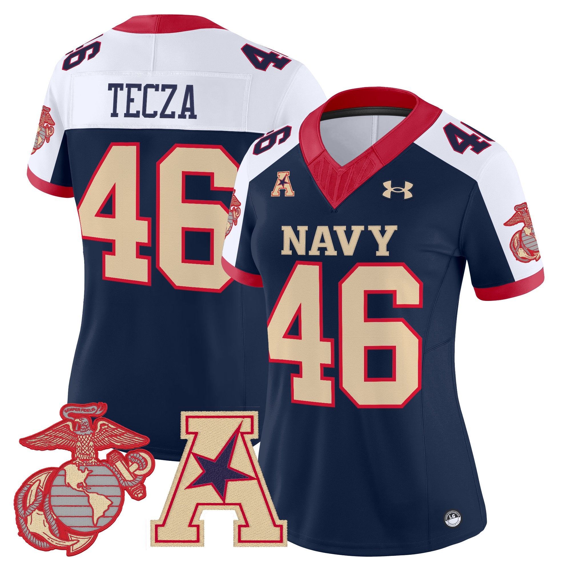 Women's Navy Midshipmen Vapor USMC Premier Jersey - All Stitched