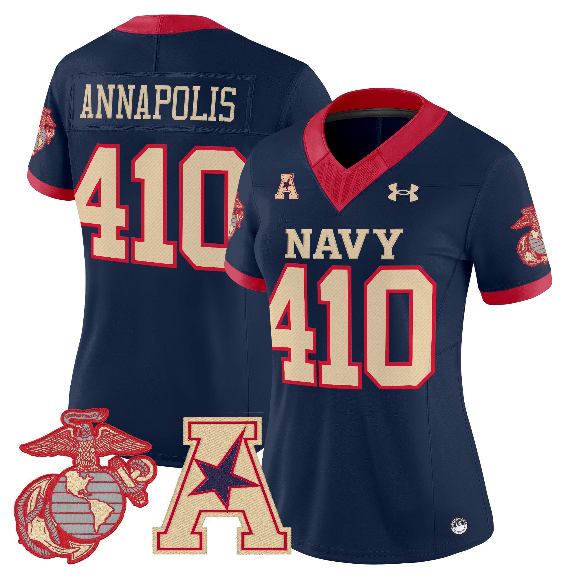 Women's Navy Midshipmen Vapor USMC Premier Jersey - All Stitched