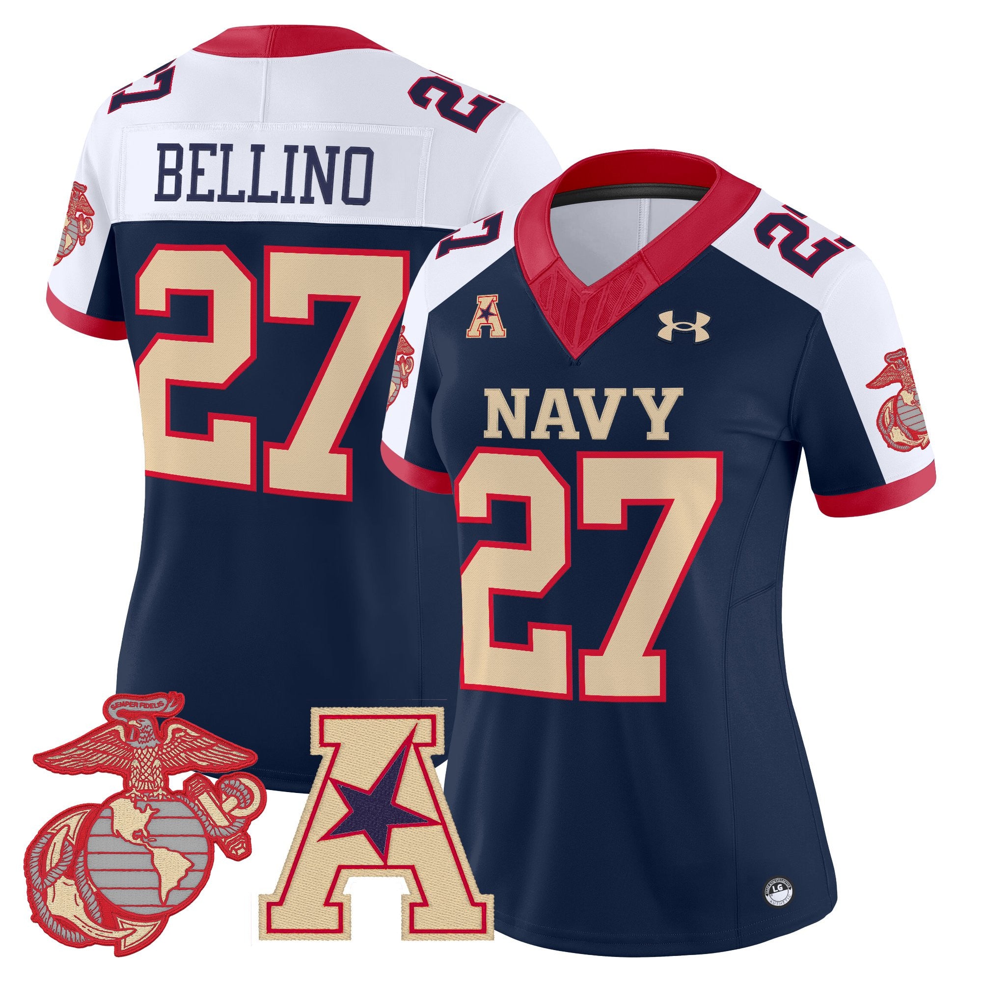Women's Navy Midshipmen Vapor USMC Premier Jersey - All Stitched