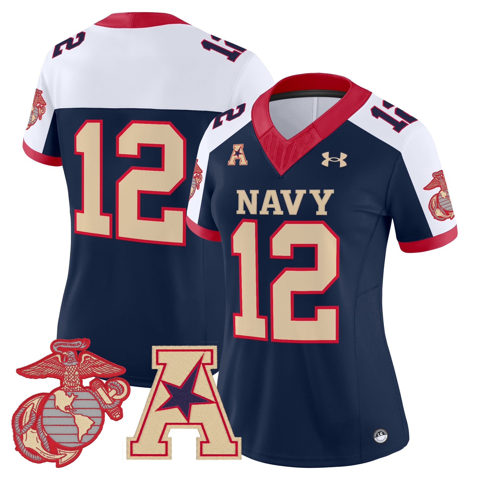 Women's Navy Midshipmen Vapor USMC Premier Jersey - All Stitched