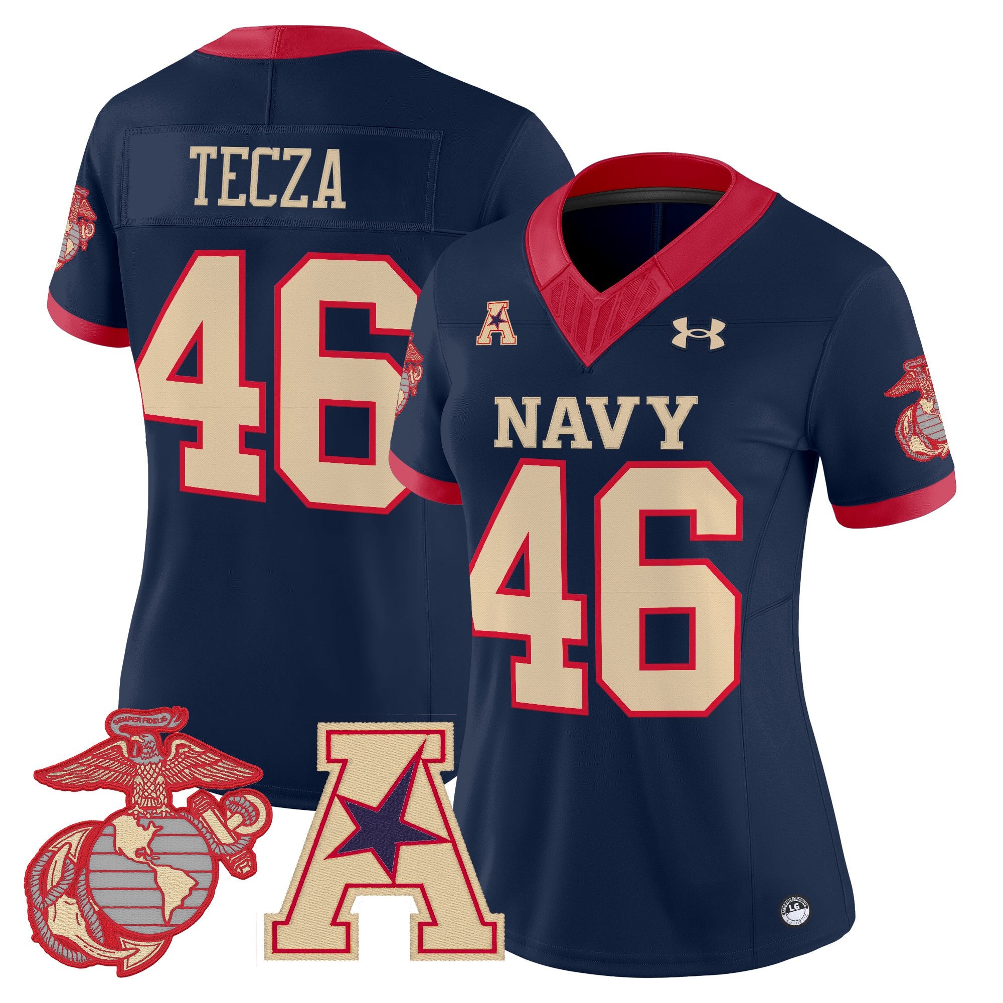 Women's Navy Midshipmen Vapor USMC Premier Jersey - All Stitched