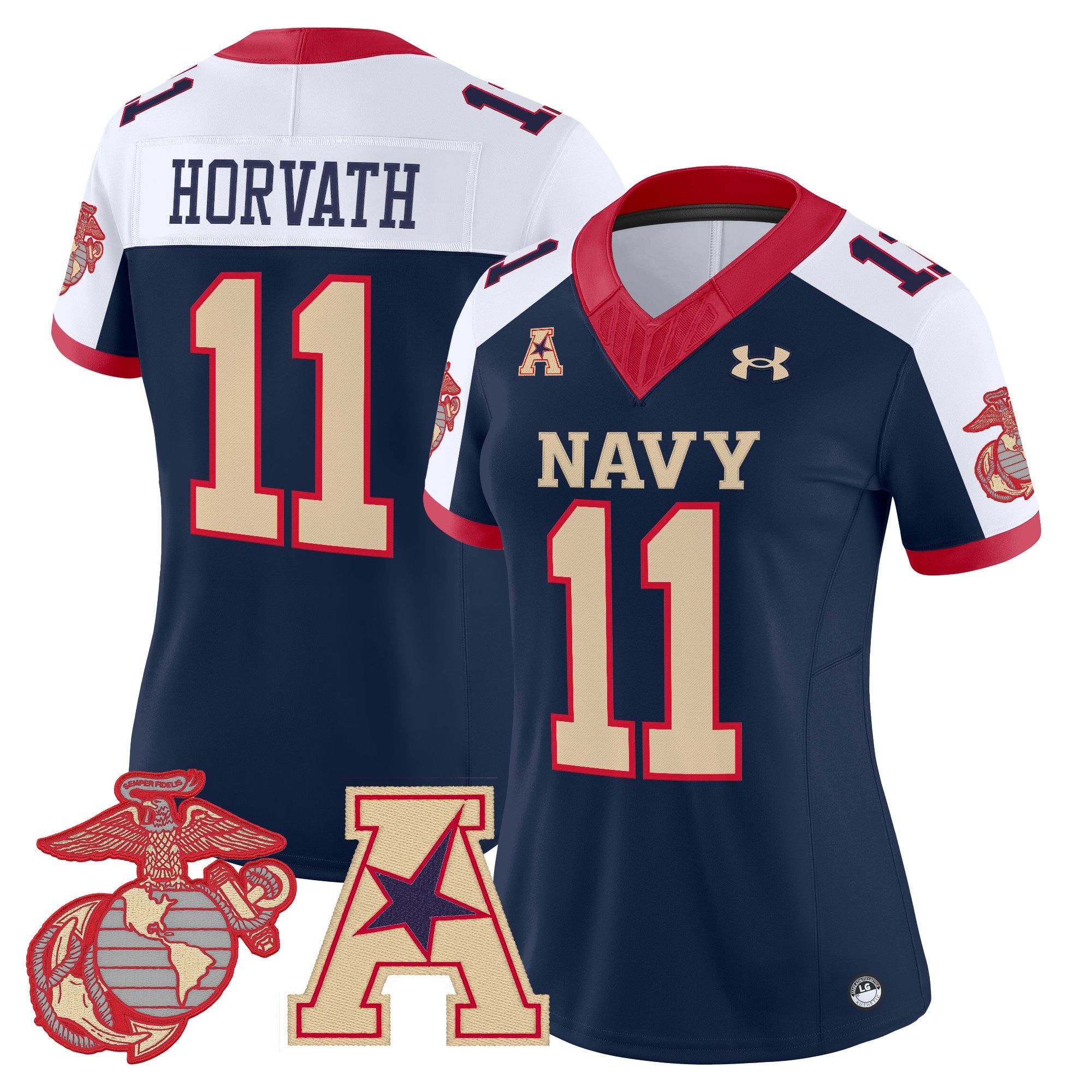 Women's Navy Midshipmen Vapor USMC Premier Jersey - All Stitched
