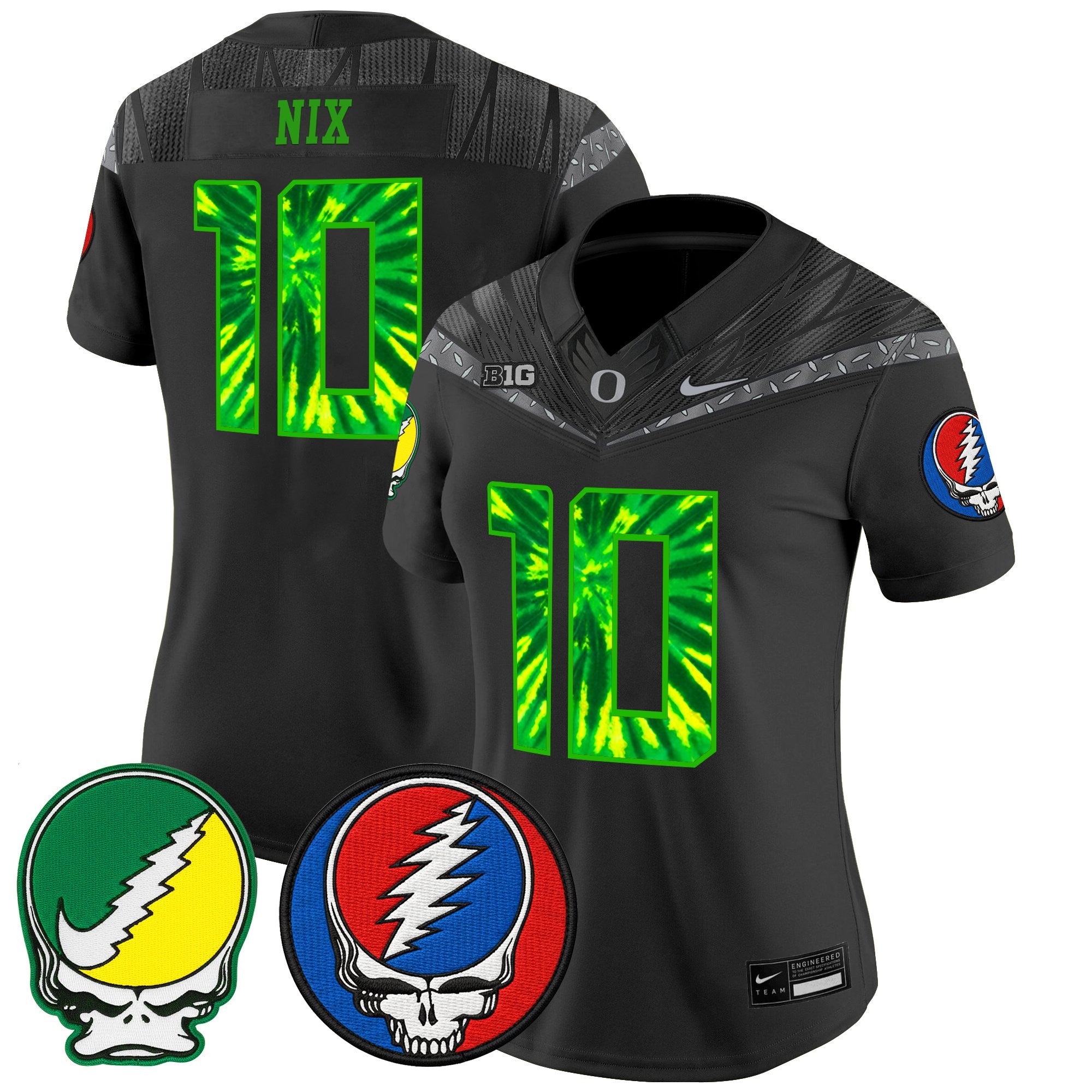 Women's Oregon Ducks 2025 'Grateful Ducks x Grateful Dead' Vapor Limited Jersey - All Stitched