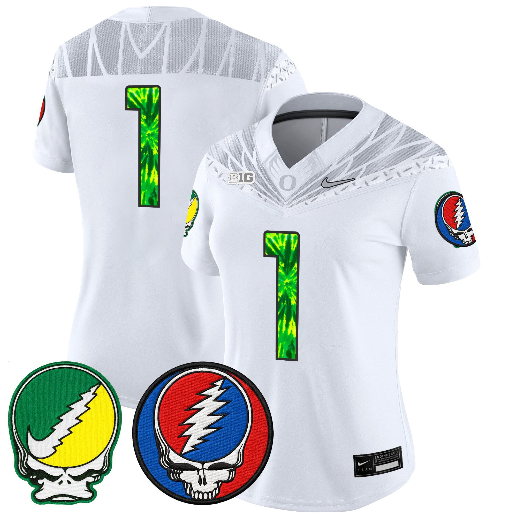 Women's Oregon Ducks 2025 'Grateful Ducks x Grateful Dead' Vapor Limited Jersey - All Stitched