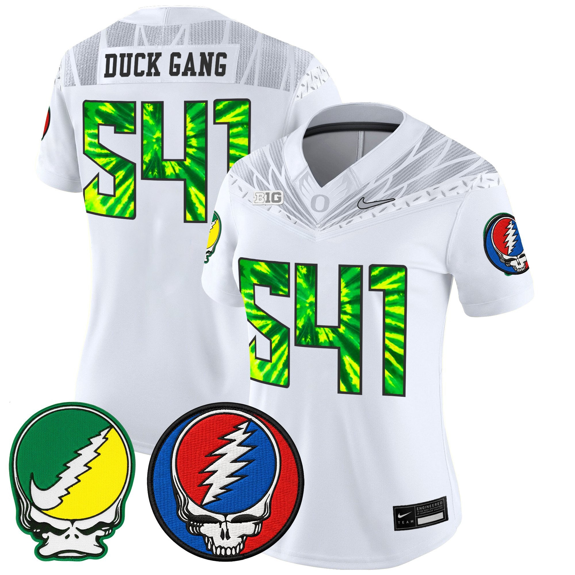 Women's Oregon Ducks 2025 'Grateful Ducks x Grateful Dead' Vapor Limited Jersey - All Stitched
