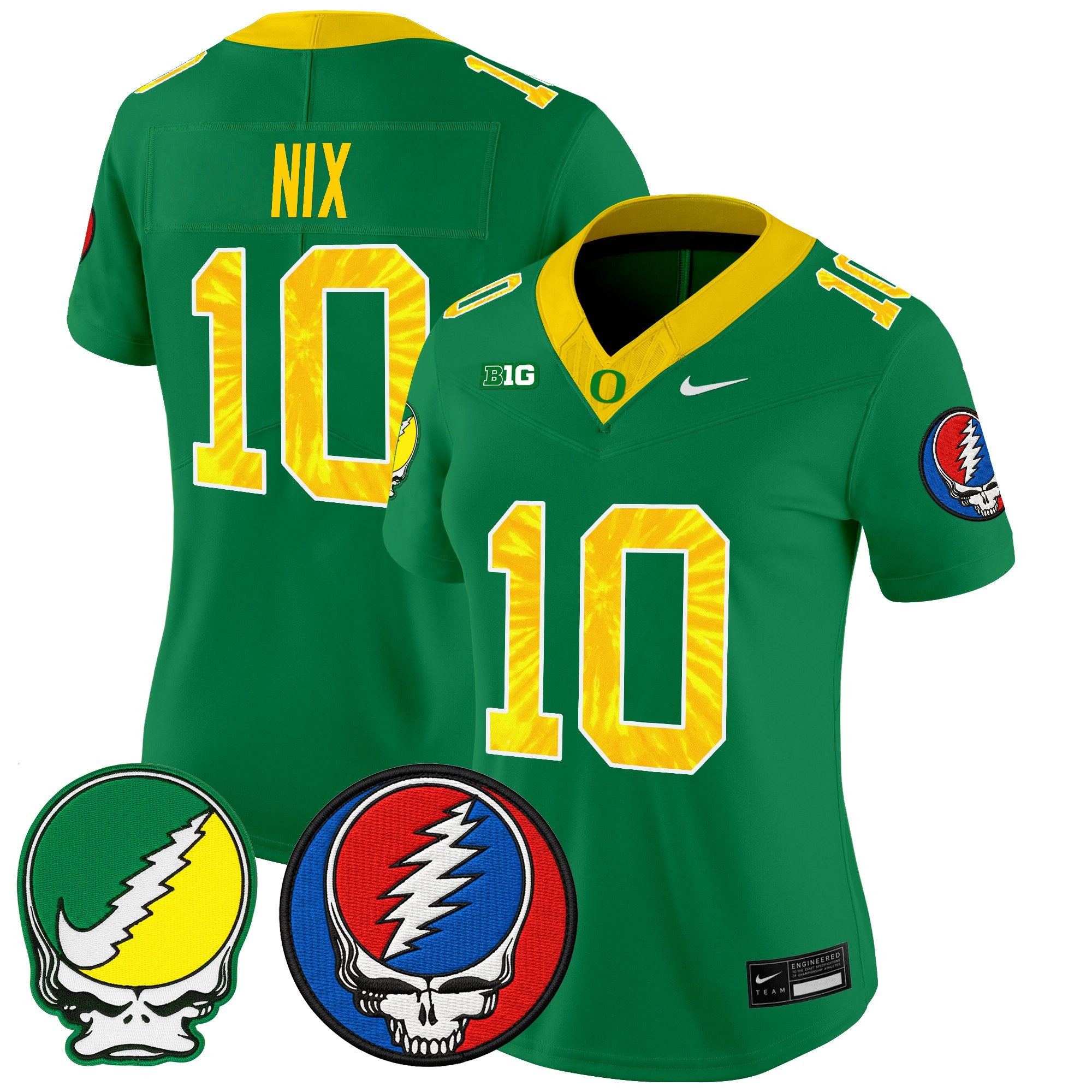 Women's Oregon Ducks 2025 'Grateful Ducks x Grateful Dead' Vapor Limited Jersey - All Stitched