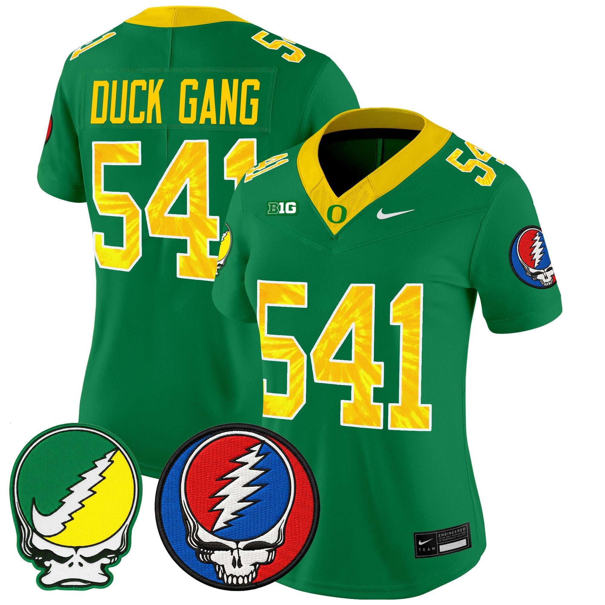 Women's Oregon Ducks 2025 'Grateful Ducks x Grateful Dead' Vapor Limited Jersey - All Stitched