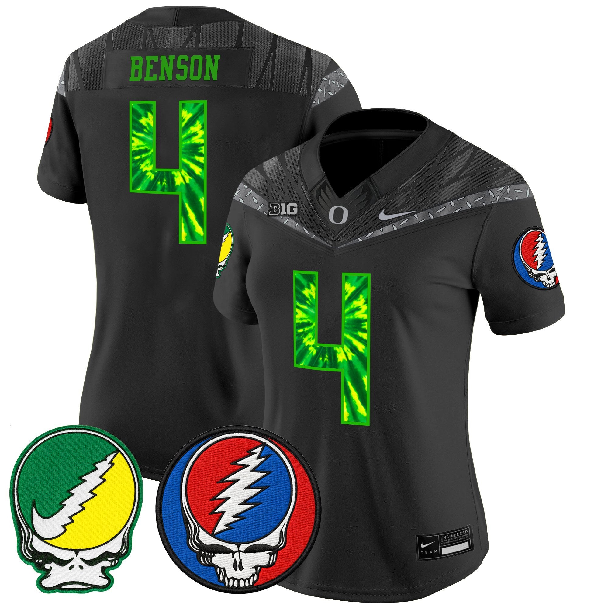 Women's Oregon Ducks 2025 'Grateful Ducks x Grateful Dead' Vapor Limited Jersey - All Stitched
