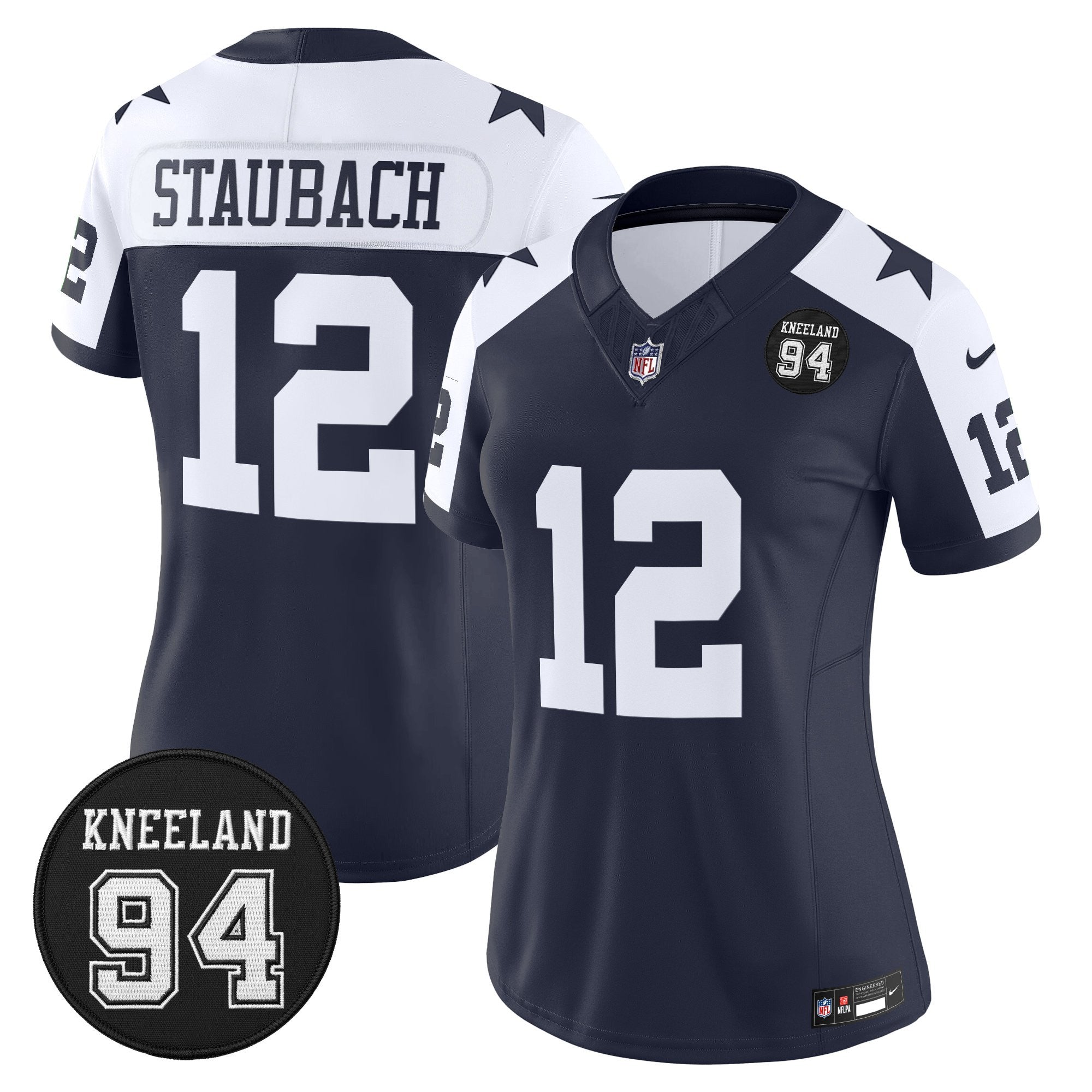 Women's Dallas Cowboys #94 Marshawn Kneeland Memorial Patch Vapor Limited Jersey - All Stitched