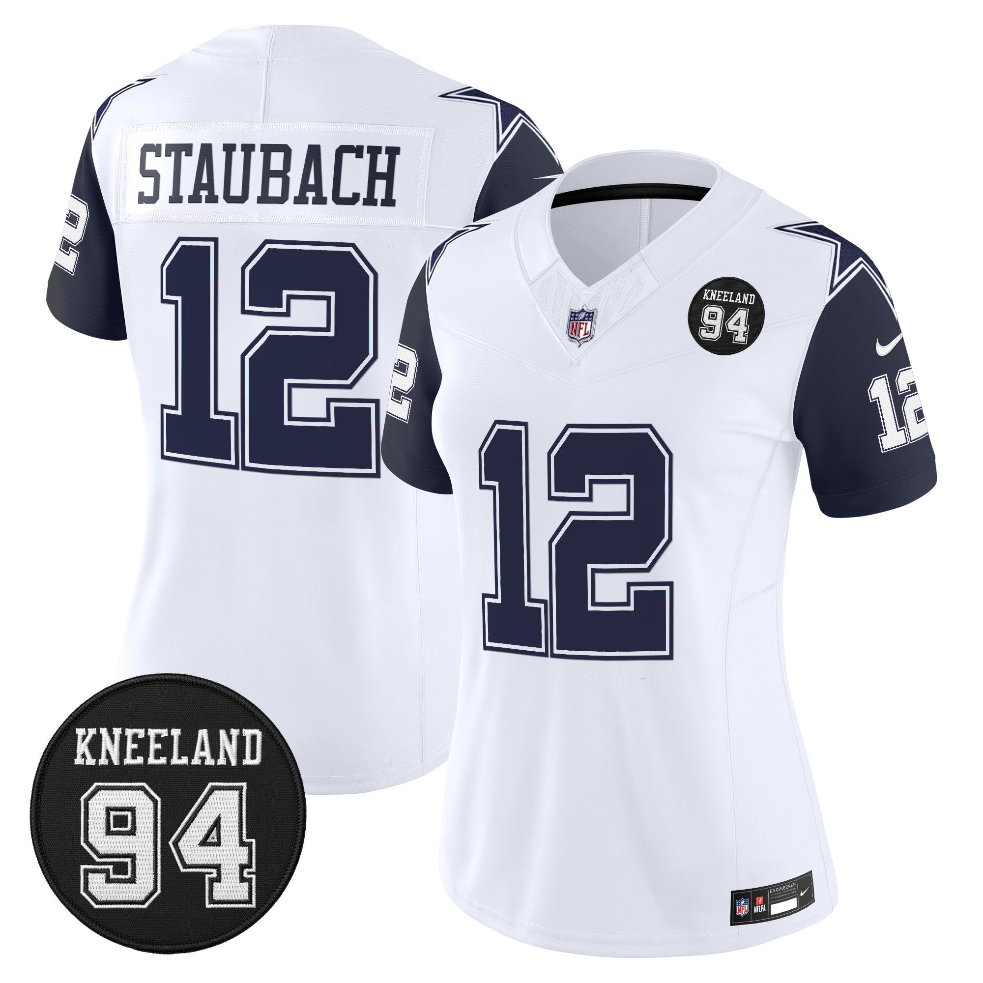 Women's Dallas Cowboys #94 Marshawn Kneeland Memorial Patch Vapor Limited Jersey - All Stitched