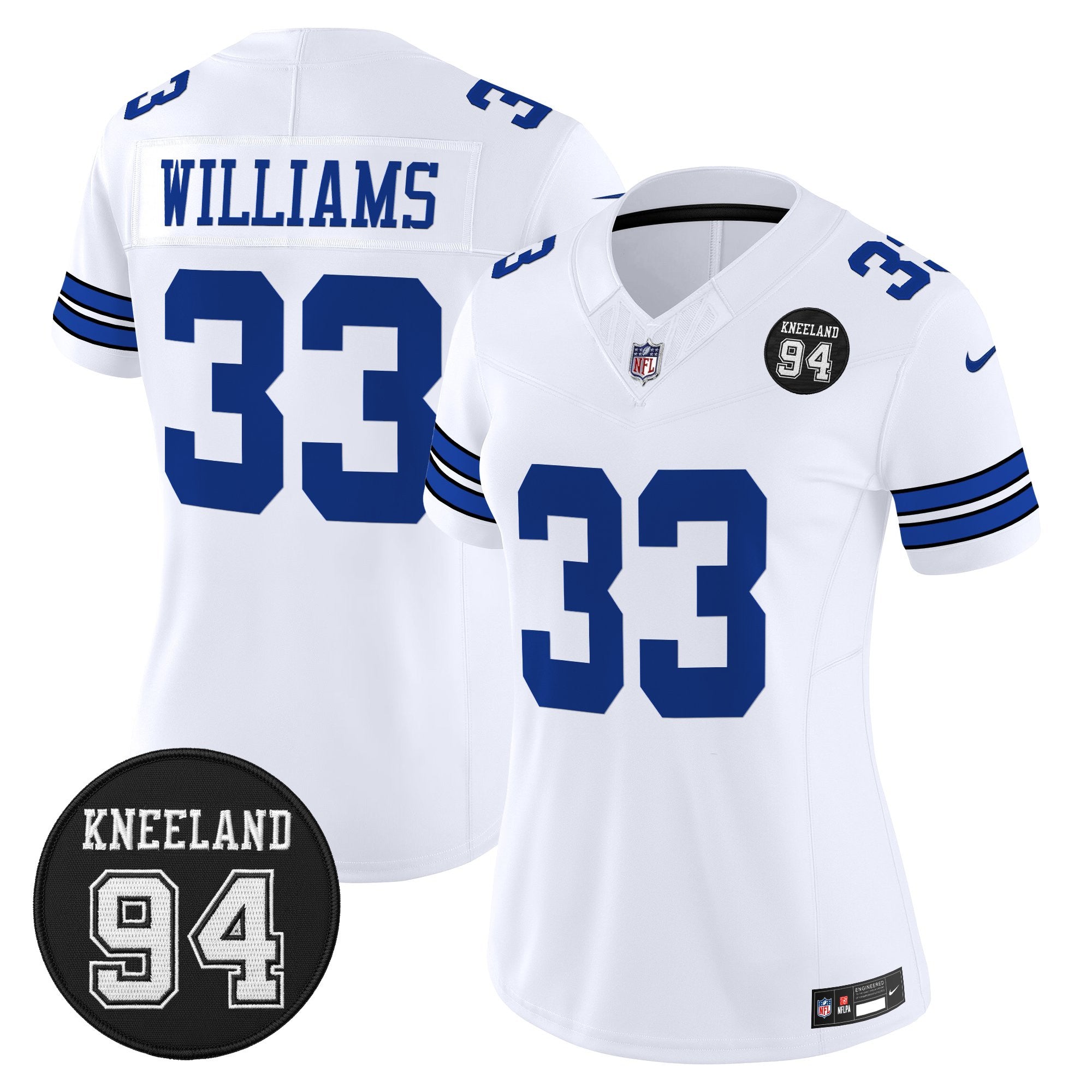 Women's Dallas Cowboys #94 Marshawn Kneeland Memorial Patch Vapor Limited Jersey - All Stitched