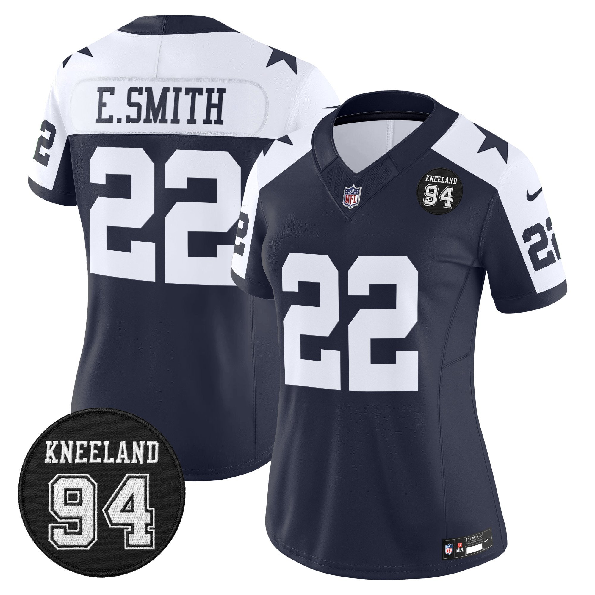Women's Dallas Cowboys #94 Marshawn Kneeland Memorial Patch Vapor Limited Jersey - All Stitched