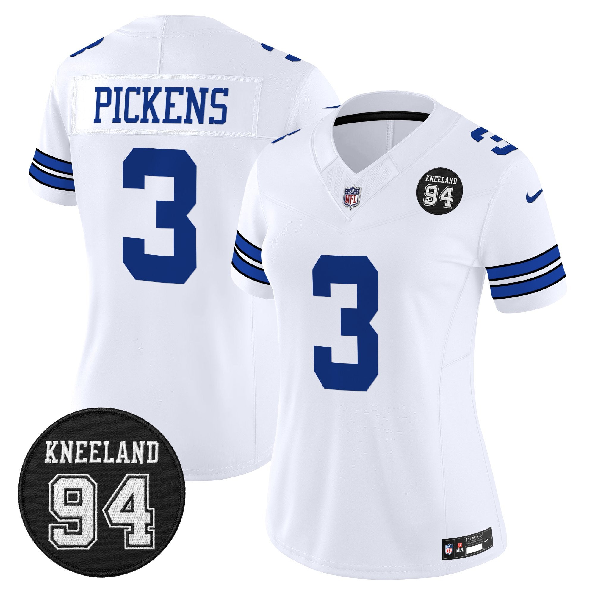 Women's Dallas Cowboys #94 Marshawn Kneeland Memorial Patch Vapor Limited Jersey - All Stitched