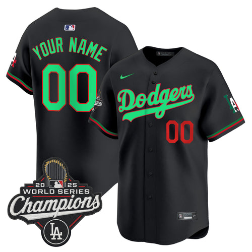 Dodgers Mexico 2025 World Series Champions Vapor Premier Limited Custom Jersey V2 - All Stitched