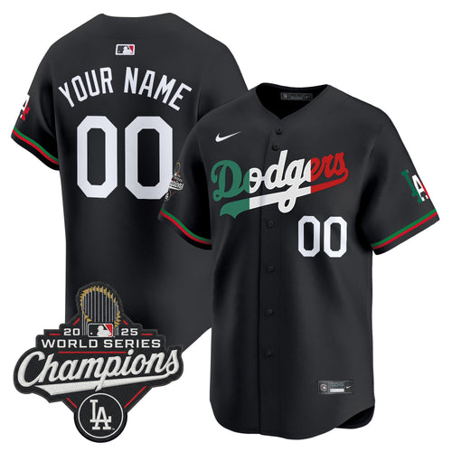 Dodgers Mexico 2025 World Series Champions Vapor Premier Limited Custom Jersey V2 - All Stitched