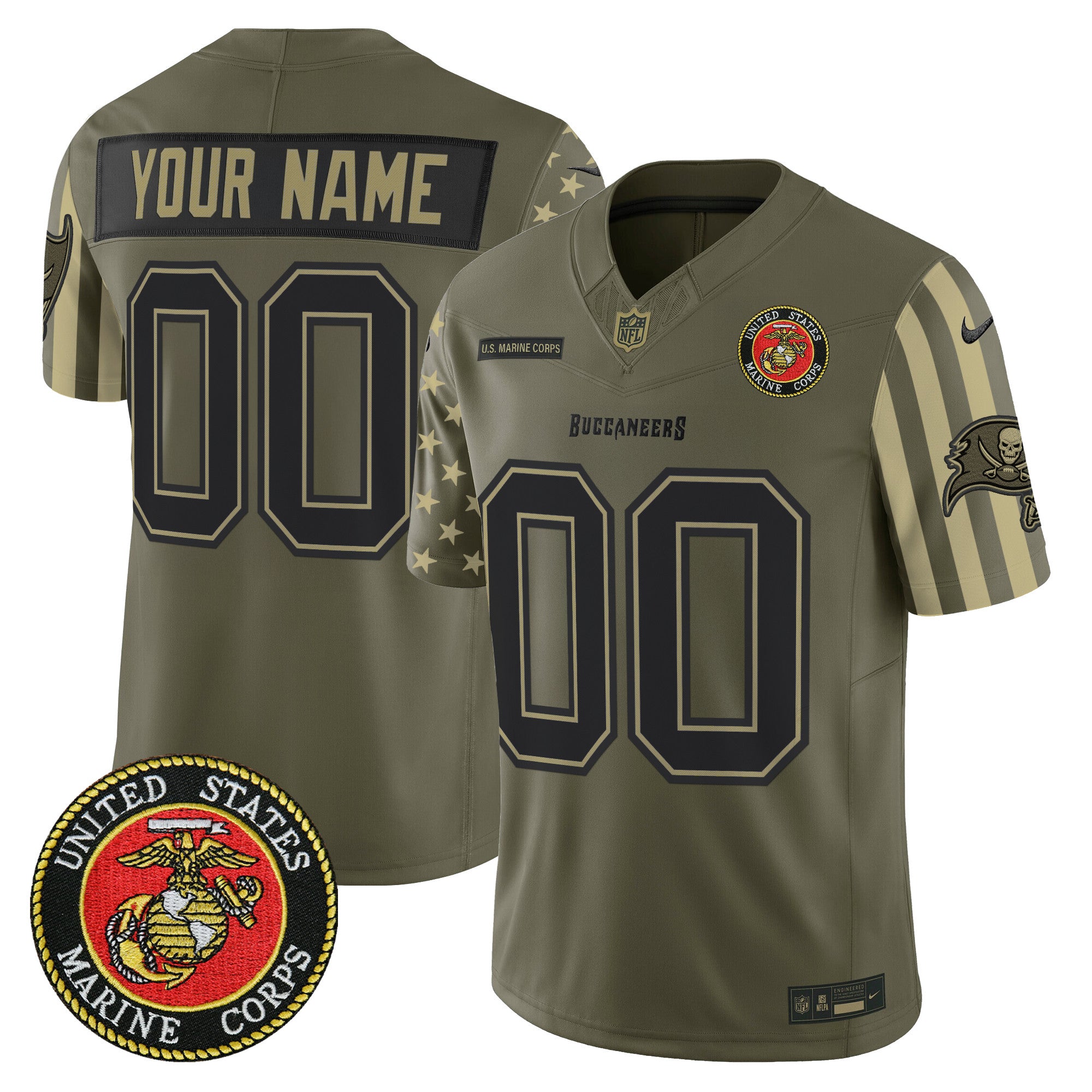 Tampa Bay Buccaneers x U.S. Military Veteran Vapor Limited Custom Jersey - All Stitched