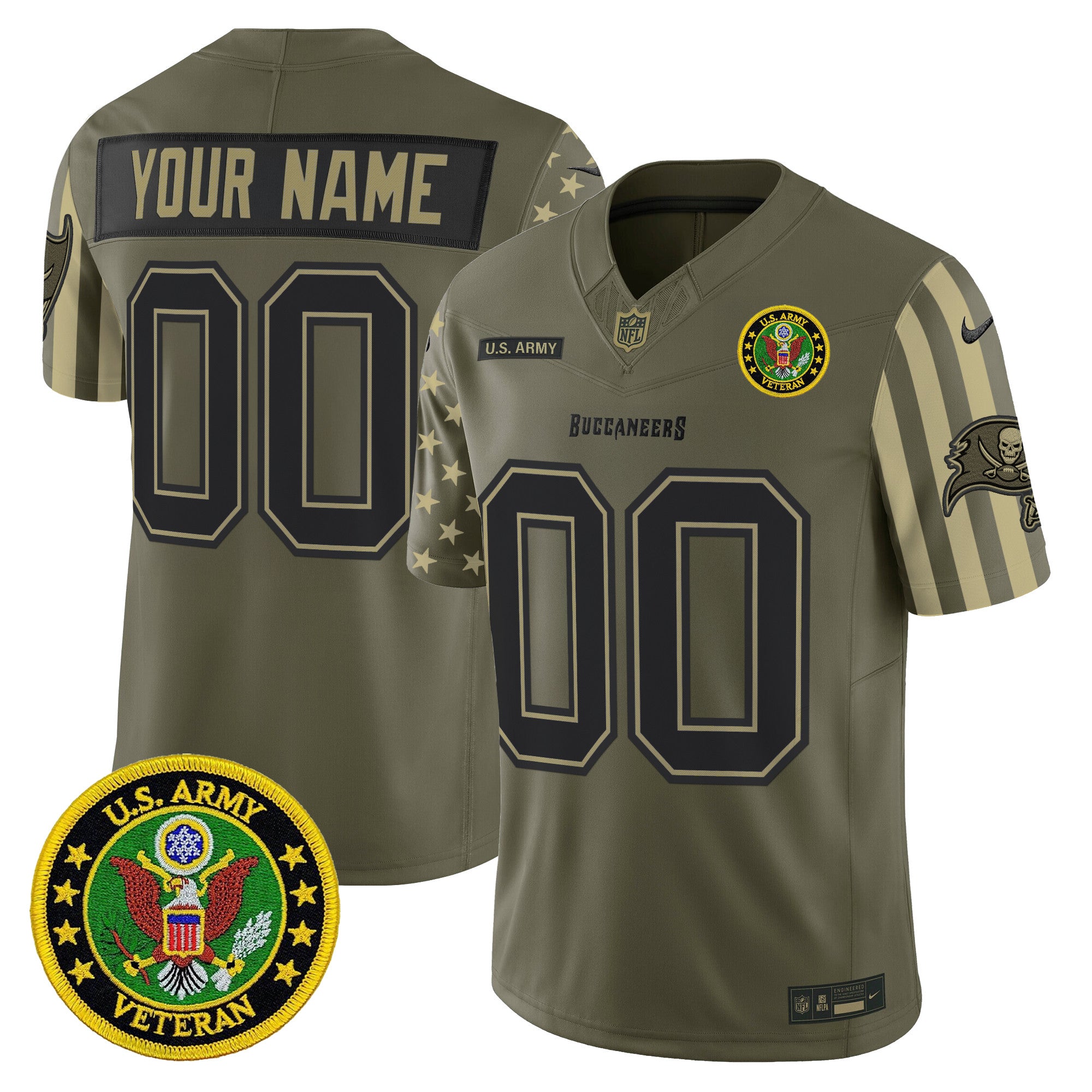 Tampa Bay Buccaneers x U.S. Military Veteran Vapor Limited Custom Jersey - All Stitched