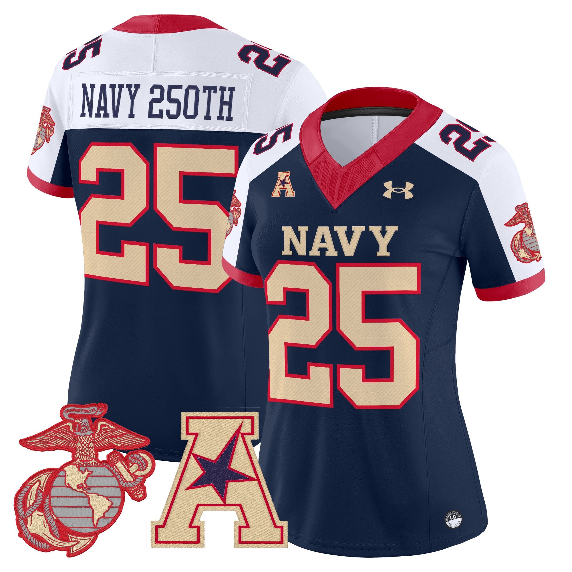 Women's Navy Midshipmen Vapor USMC Premier Jersey - All Stitched