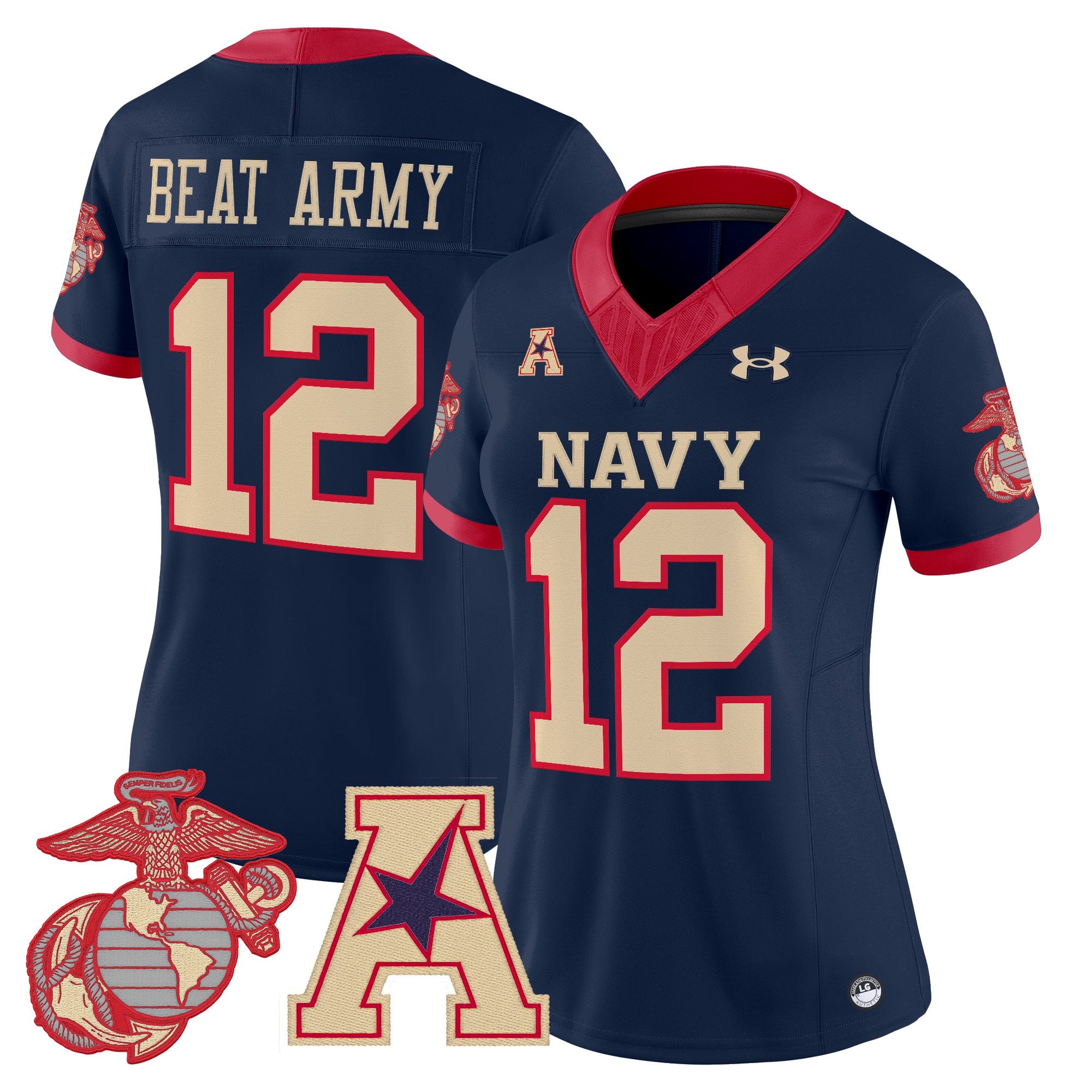 Women's Navy Midshipmen Vapor USMC Premier Jersey - All Stitched