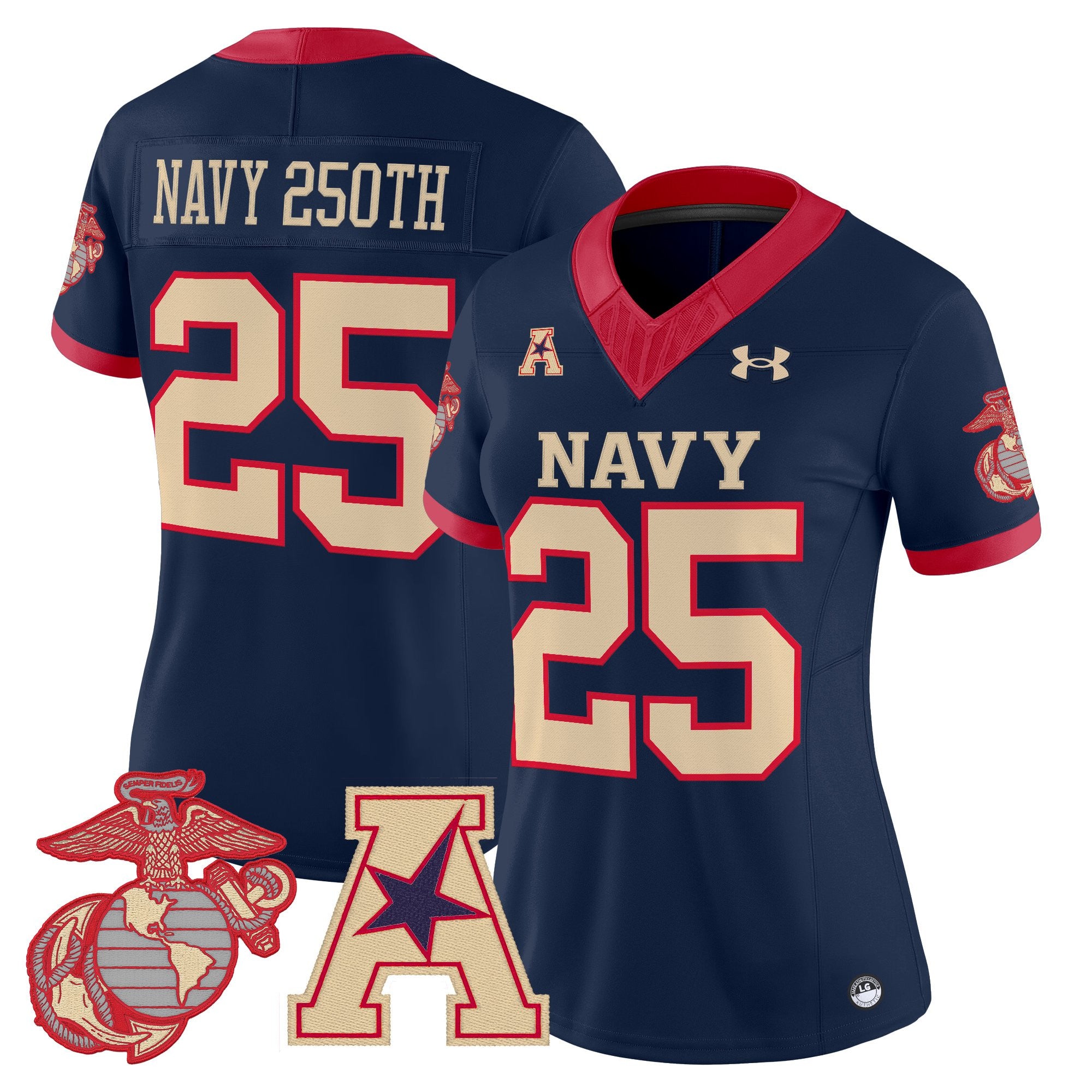Women's Navy Midshipmen Vapor USMC Premier Jersey - All Stitched
