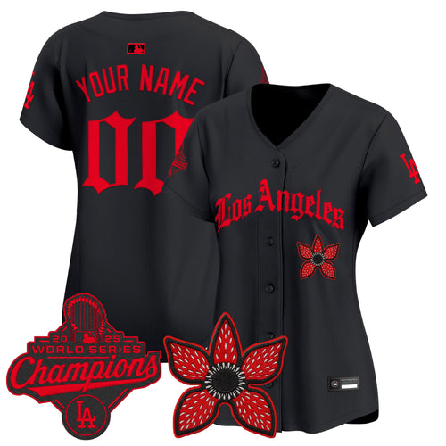 Dodgers 2025 World Series Champions x Stranger Things Vapor Premier Custom Jersey - All Stitched