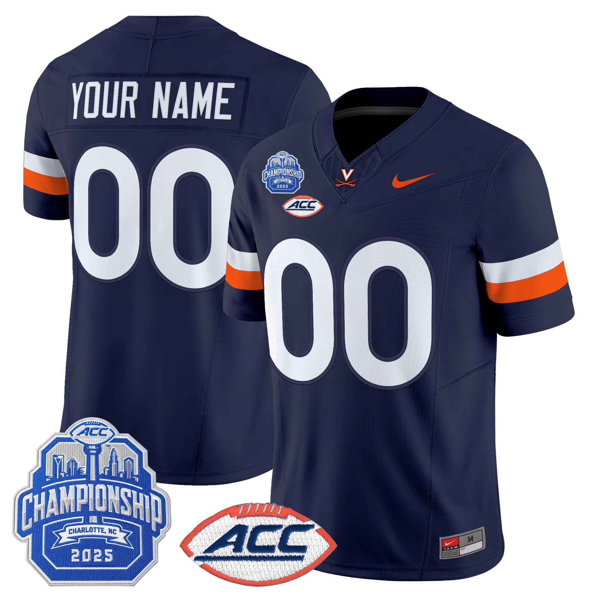 Virginia Cavaliers 2025 ACC Championship Vapor Limited Custom Jersey - All Stitched