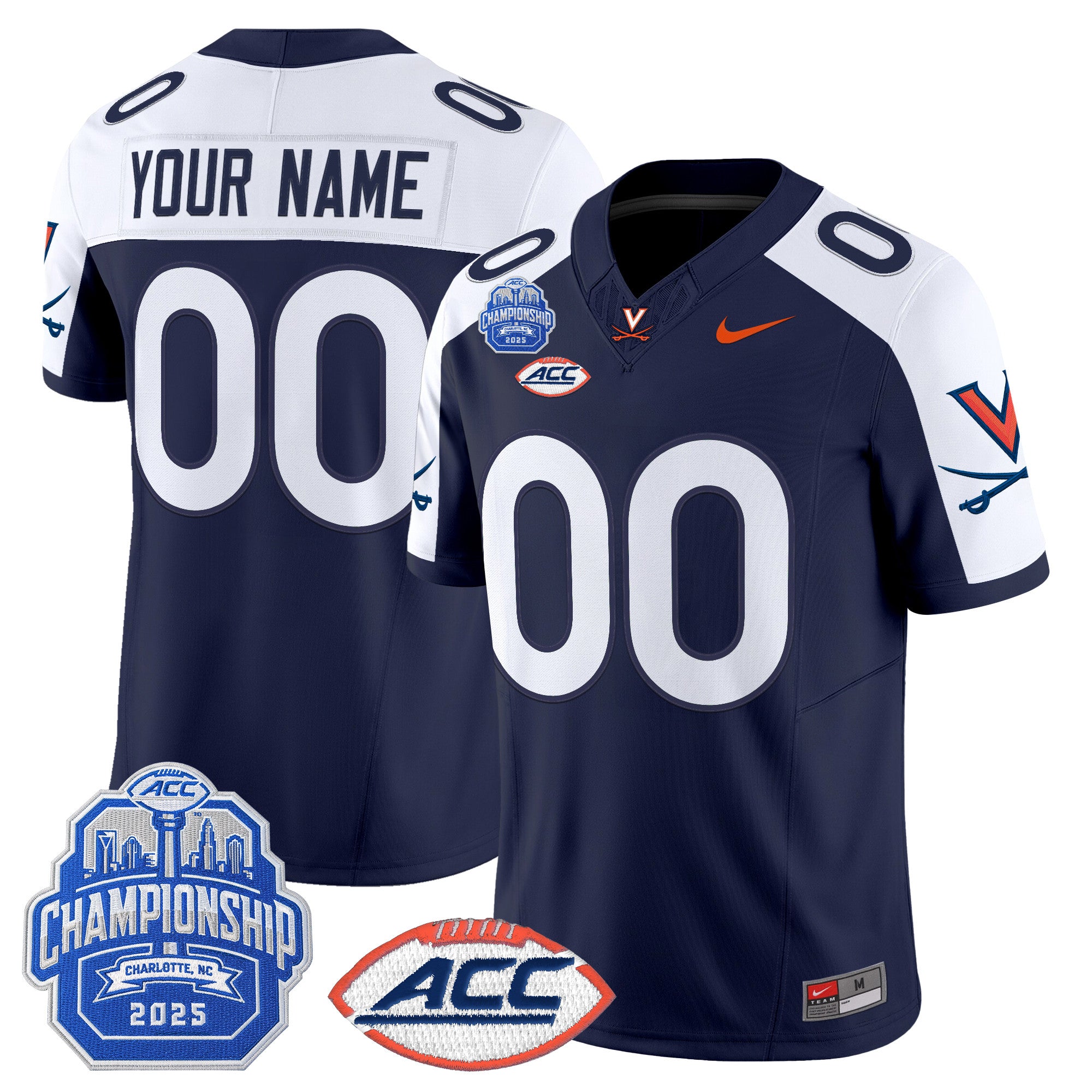 Virginia Cavaliers 2025 ACC Championship Vapor Limited Custom Jersey - All Stitched