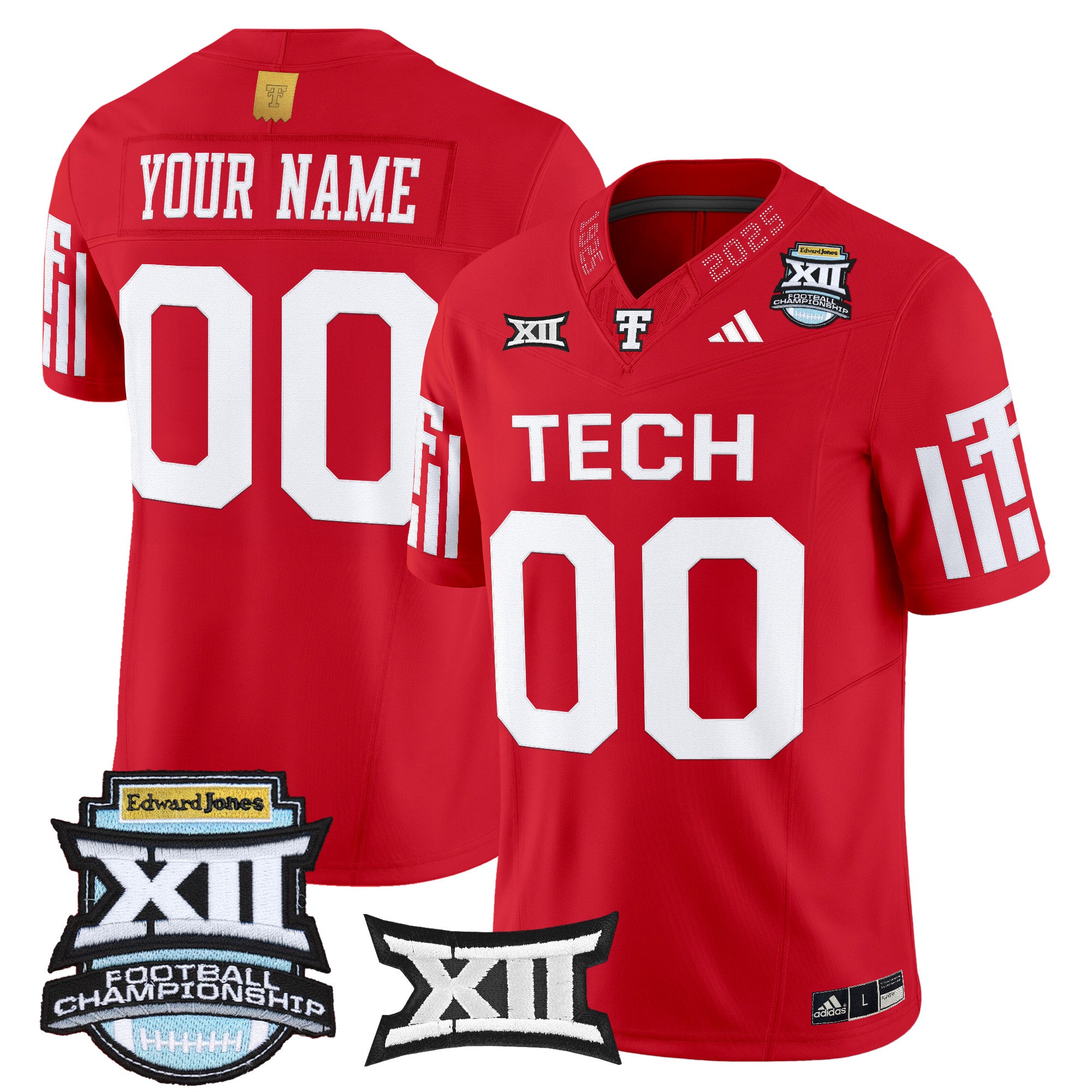 Texas Tech Red Raiders 2025 Big 12 Championship Vapor Limited Custom Jersey - All Stitched