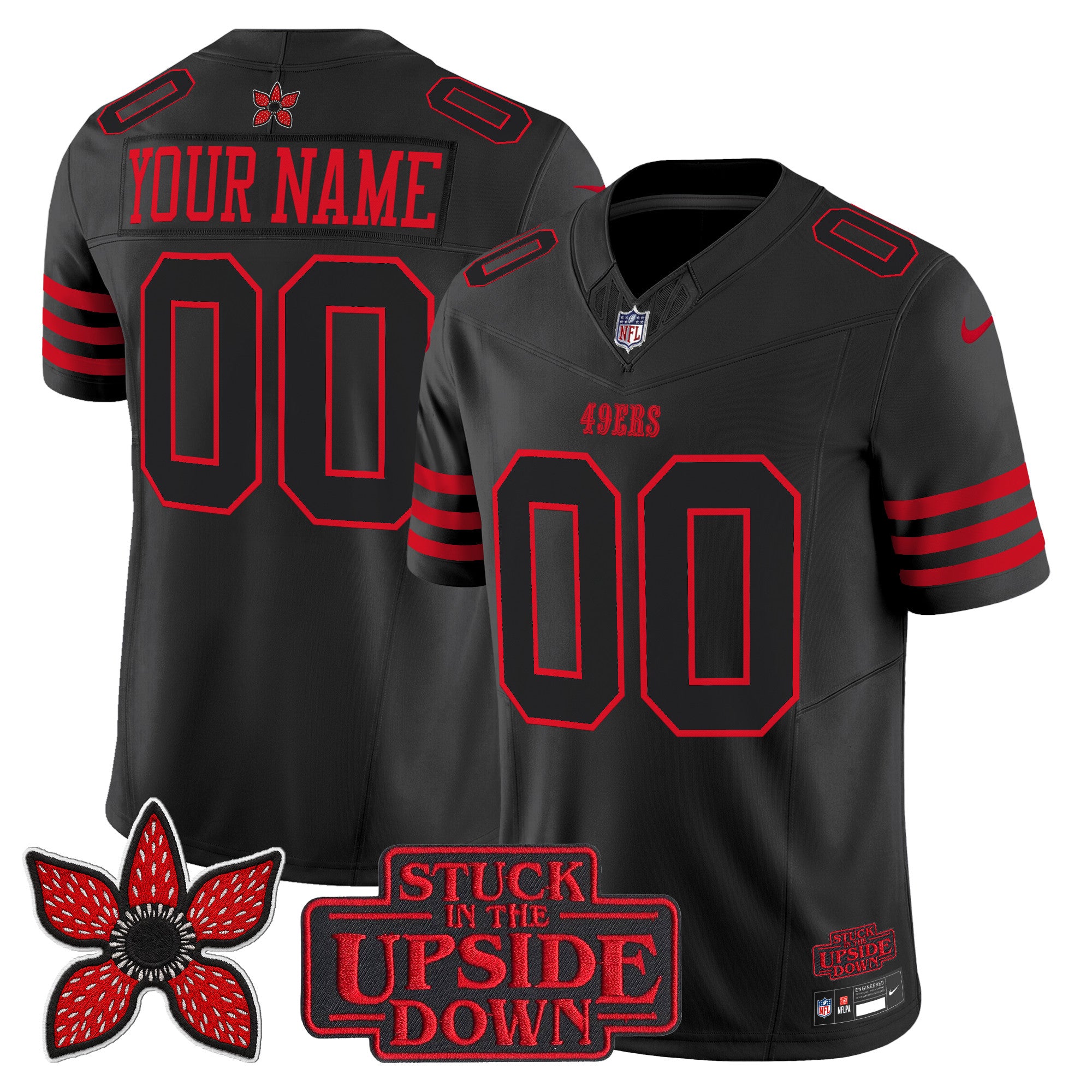 San Francisco 49ers 'Stranger Things Edition' Vapor Limited Custom Jersey - All Stitched